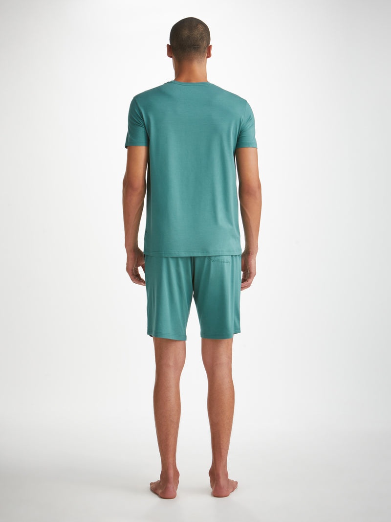 Men's Lounge Shorts Basel Micro Modal Stretch Teal - 4