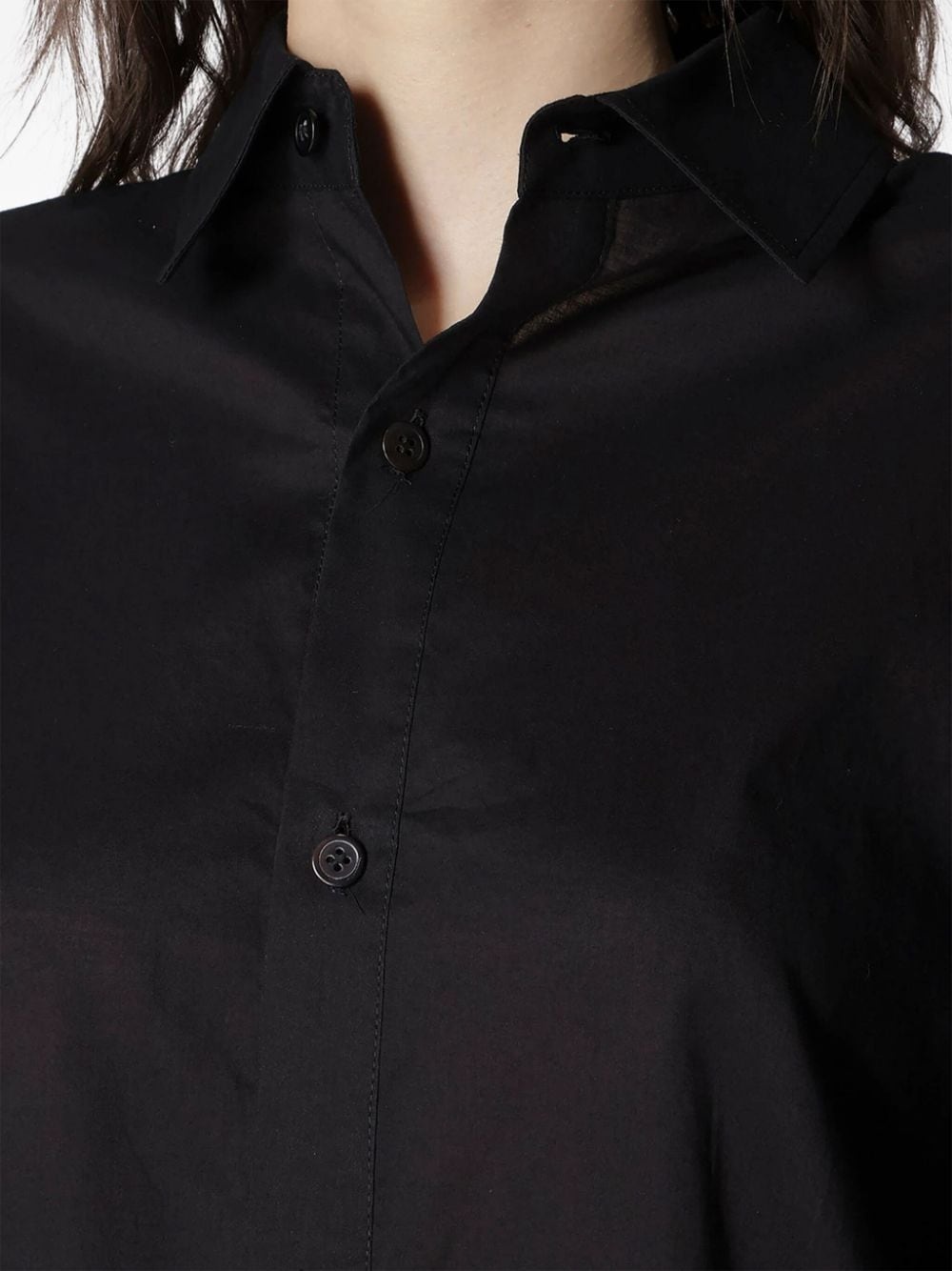 layered-design cotton shirt - 3