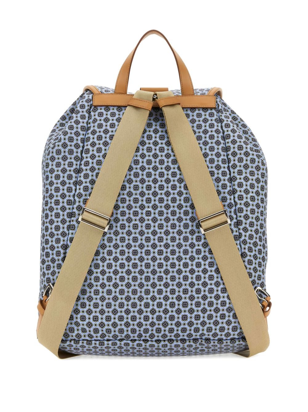 printed-pattern leather-trimmed backpack - 2