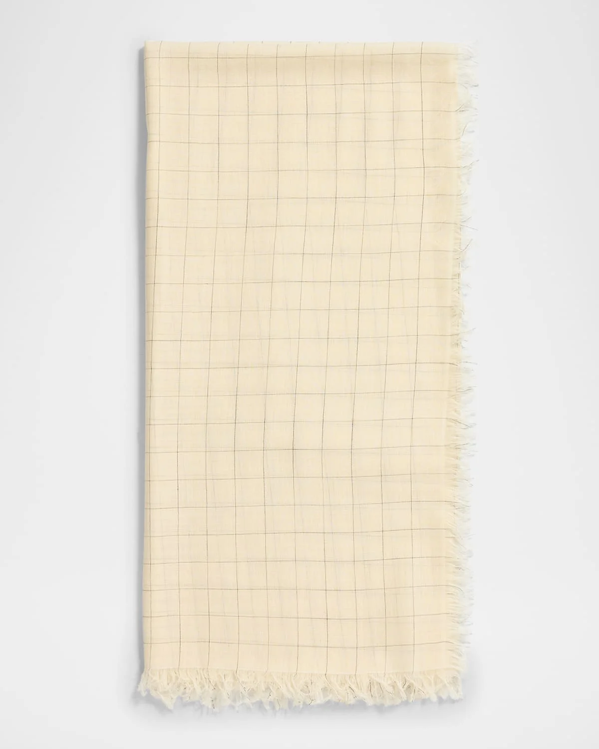 Checked Light Wool Scarf - 1