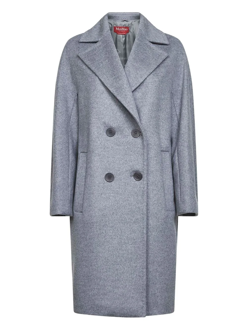 double-breasted wool coat - 1