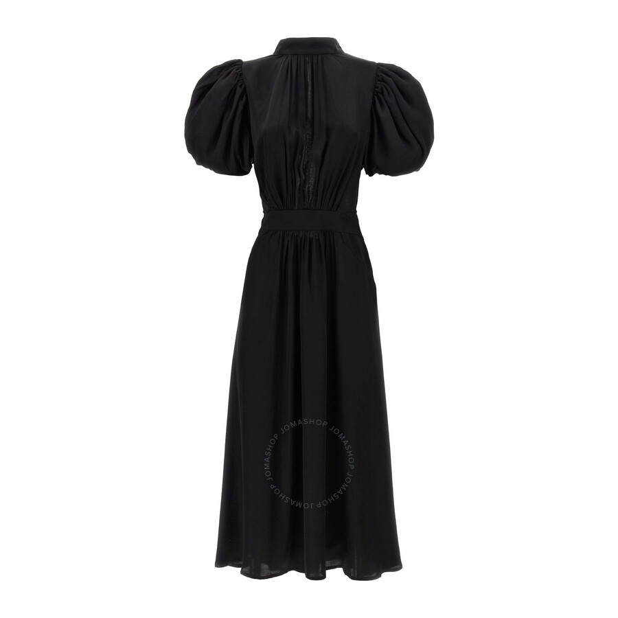 Rotate Ladies Black Puff Sleeve Midi Dress - 1