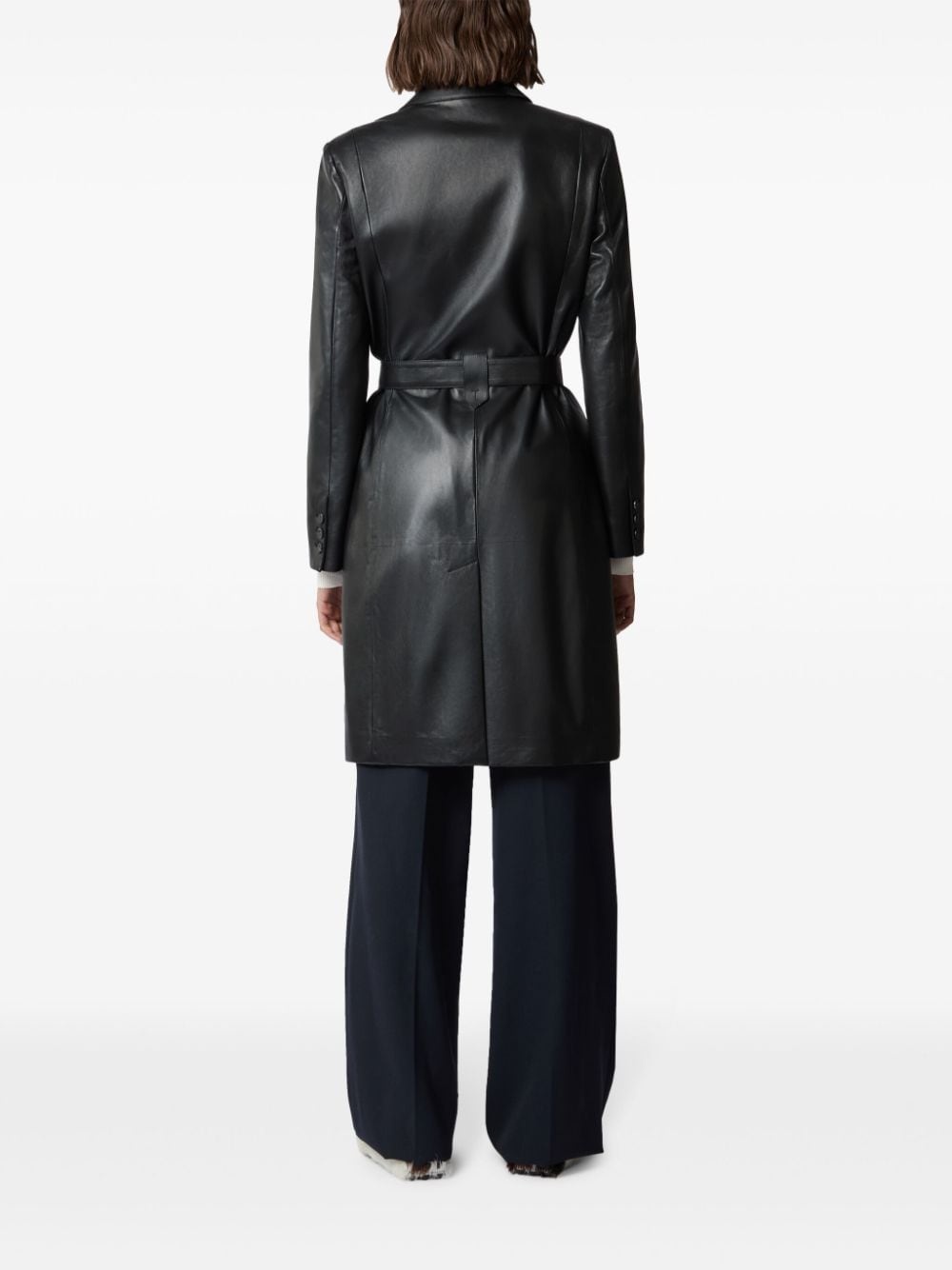 leather trench coat - 3
