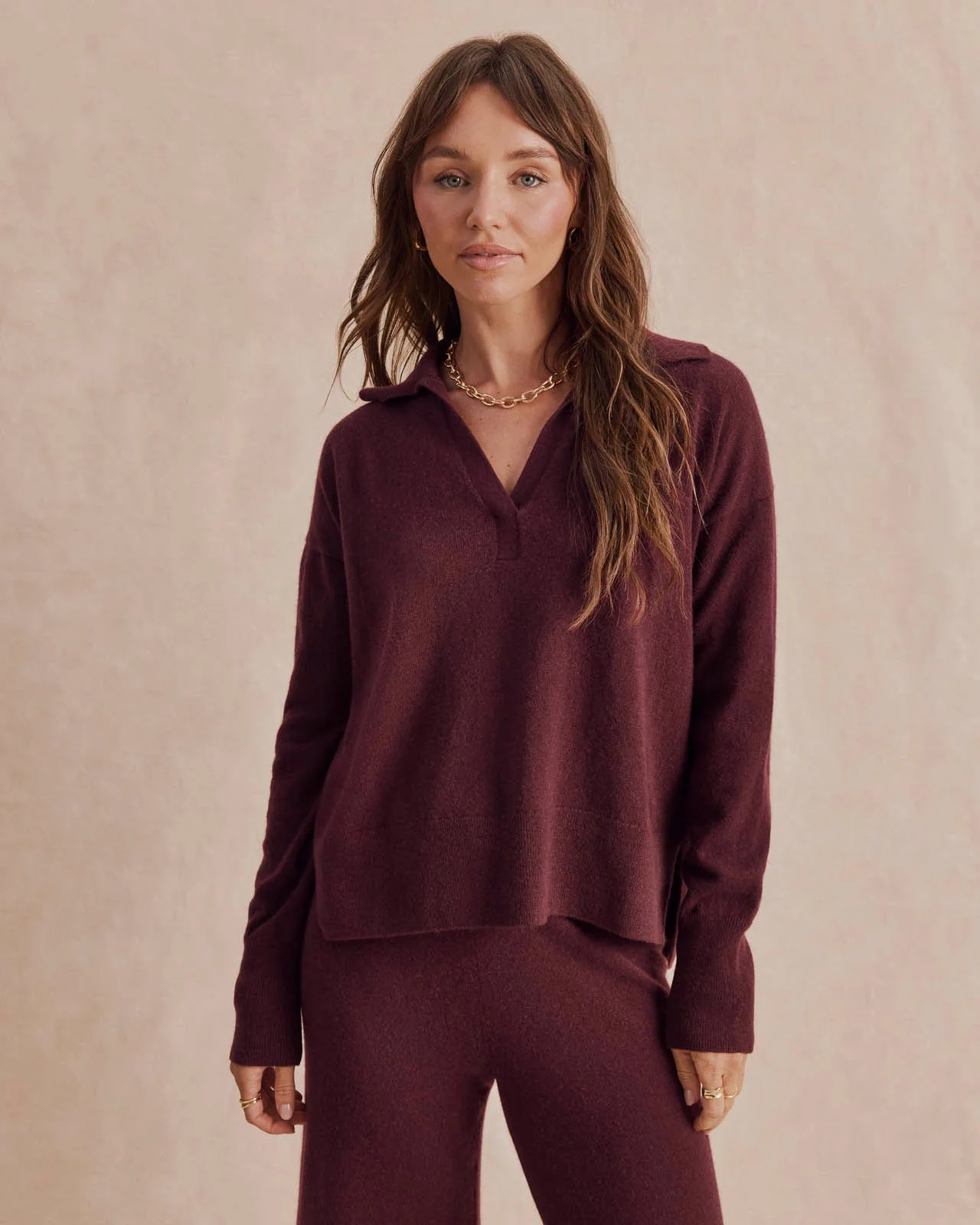 Tori Cashmere Polo Sweater - 1