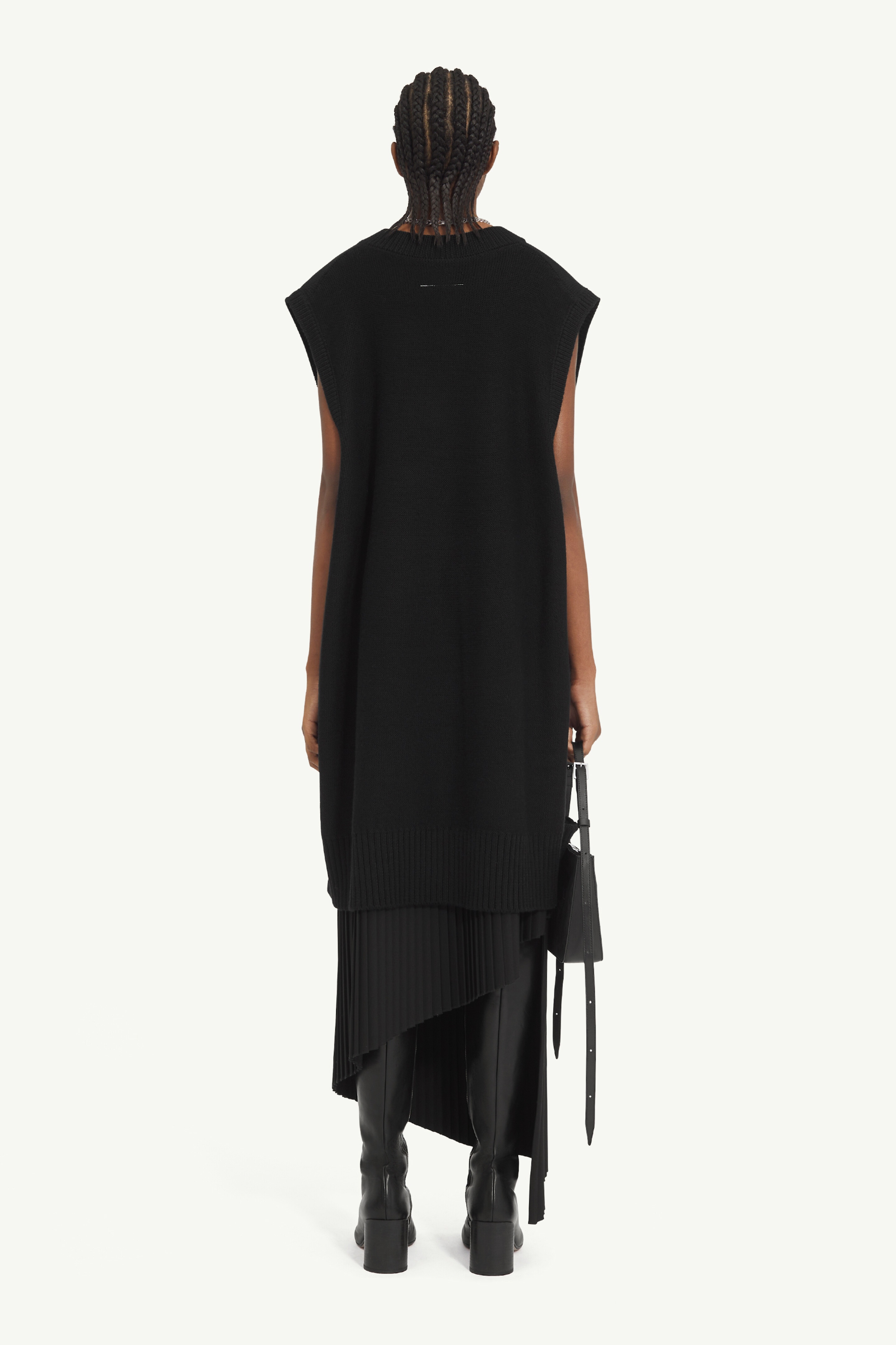 Distressed Wool Mini Dress - 4
