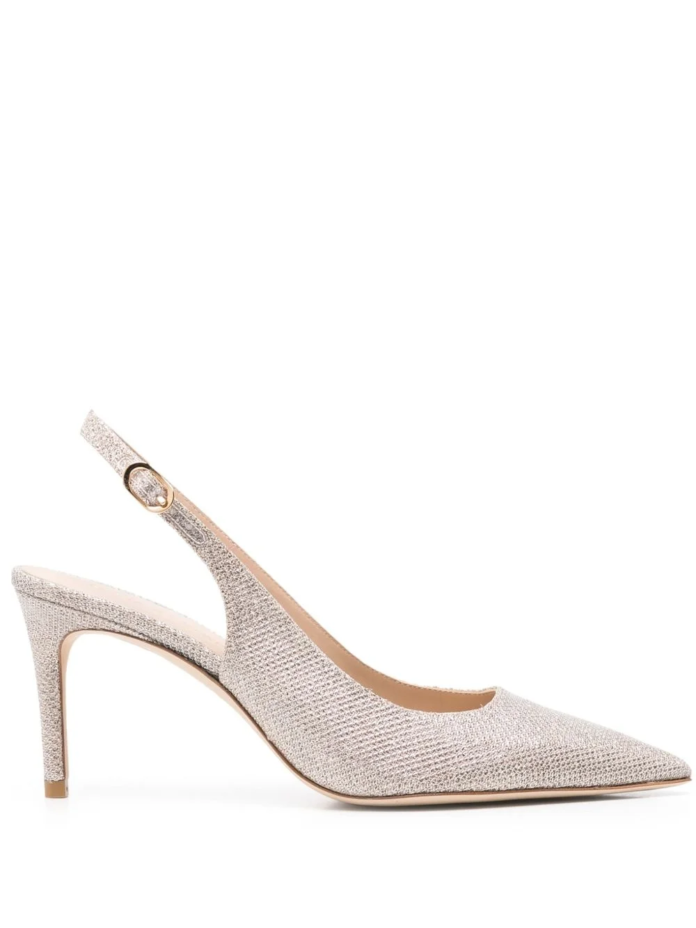 80mm lurex-detail slingback pumps - 1