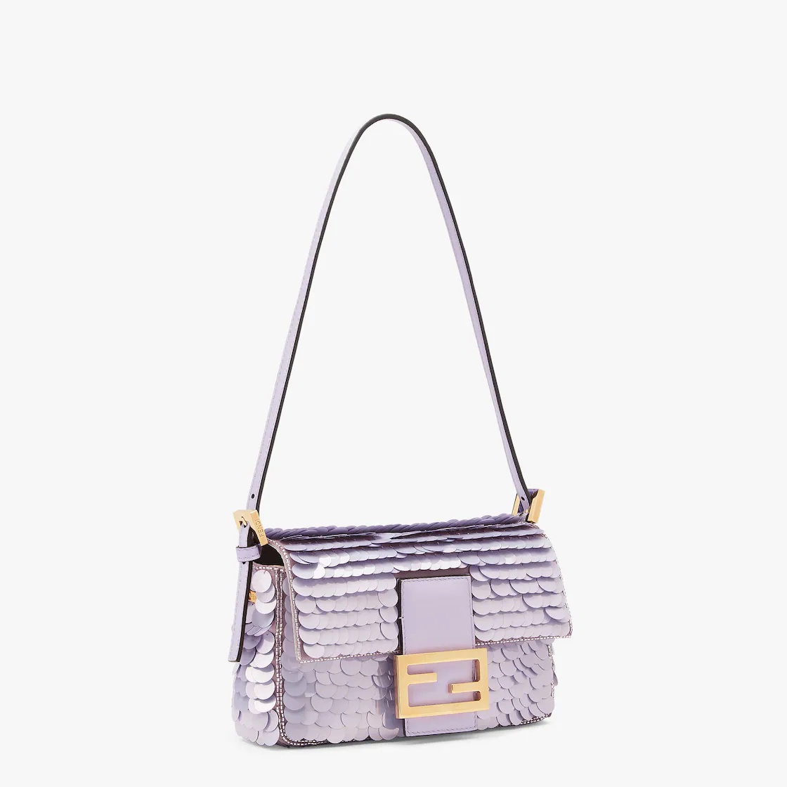 Lilac satin bag with sequins - 2