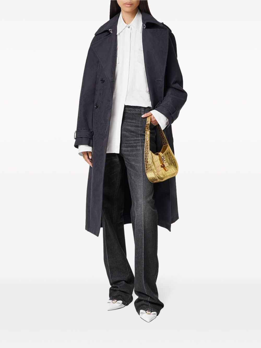 Barocco-jacquard cotton cargo shirt - 2