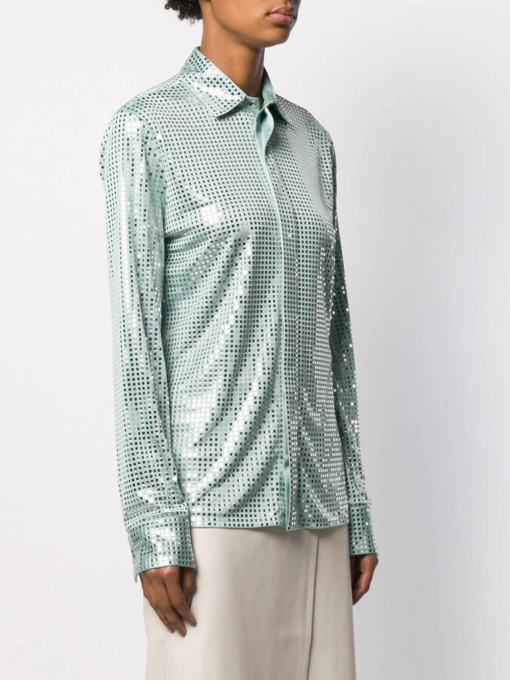 mirror sequin detail shirt - 3