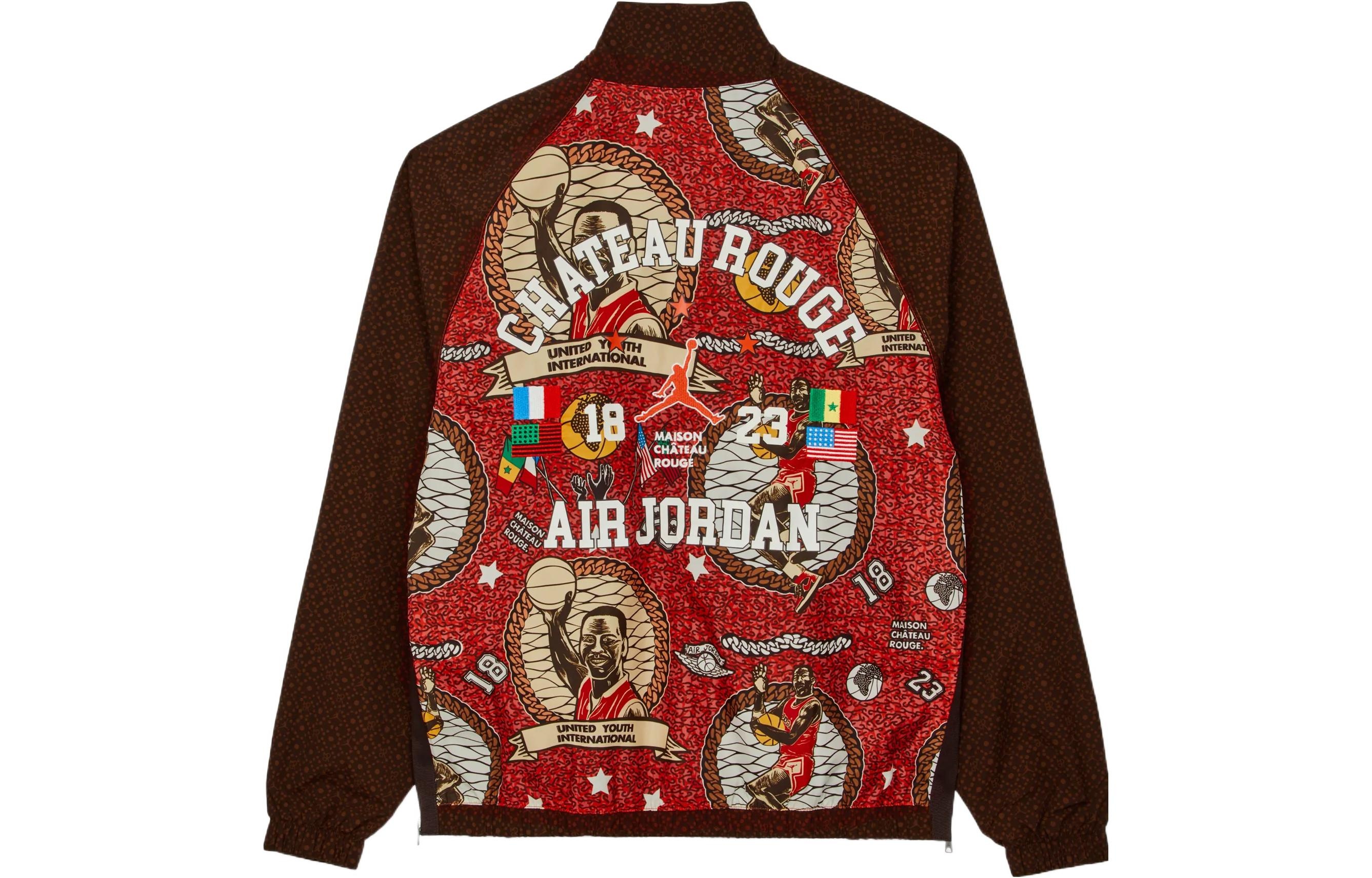 Air Jordan x Maison Chateau Rouge Crossover Printing Splicing Half Zipper Stand Collar Jacket US Edi - 2