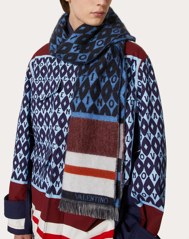 VALENTINO FOULARD ARCHIVE MOHAIR WOOL SCARF 4