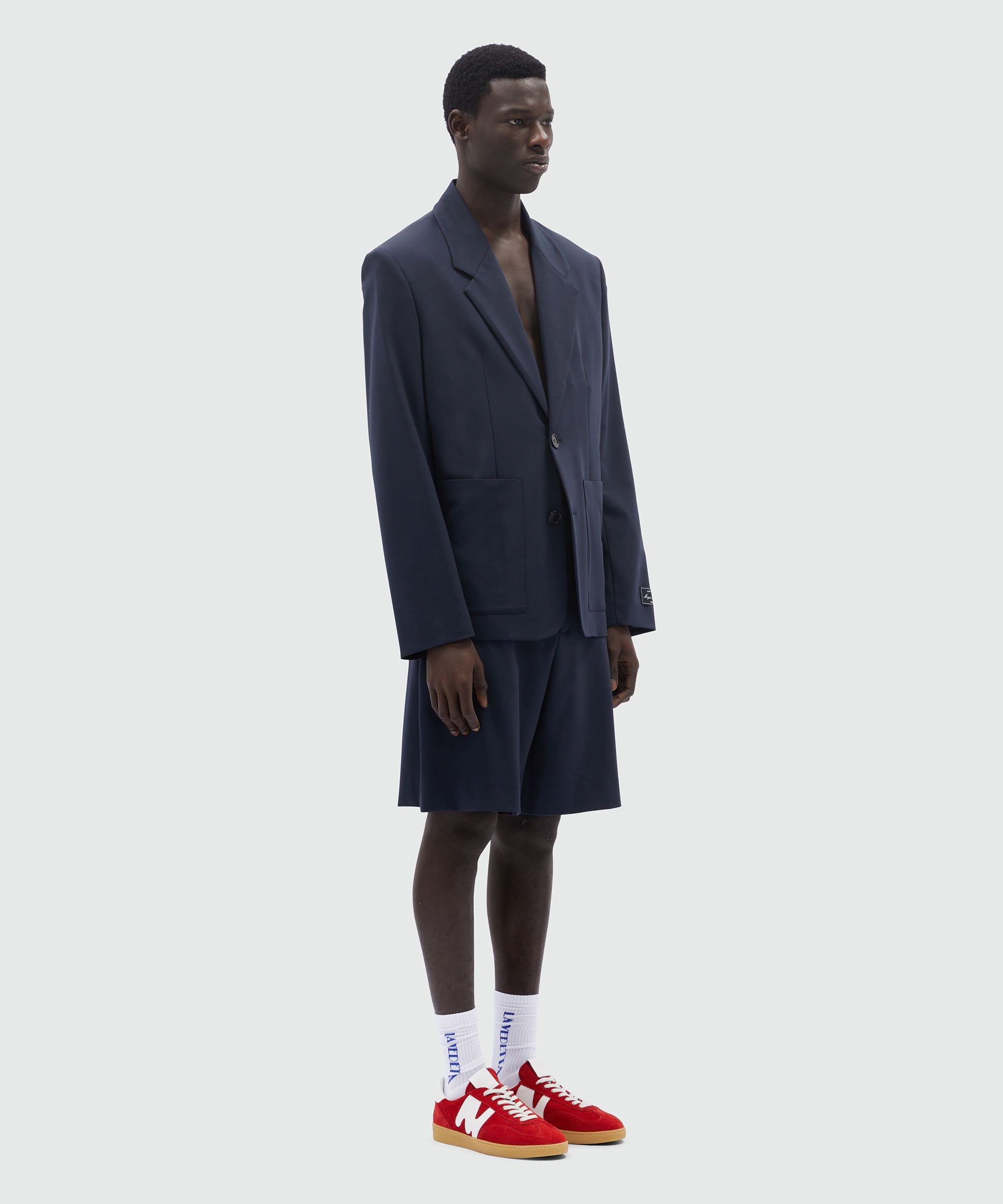 Bermuda shorts in blue fresh wool - 4