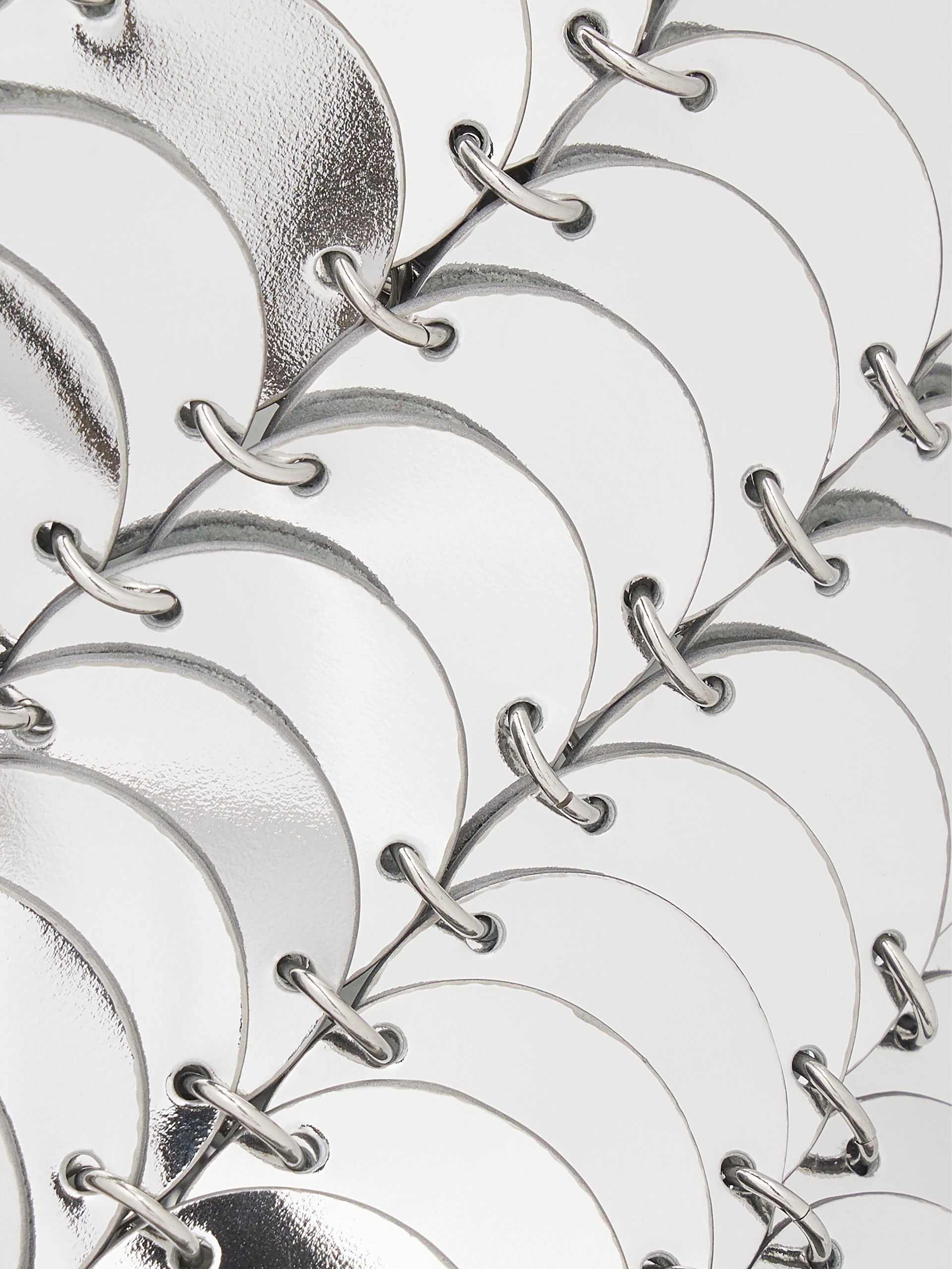 MEDIUM SILVER BUCKET PACO BAG IN LEATHER - 5