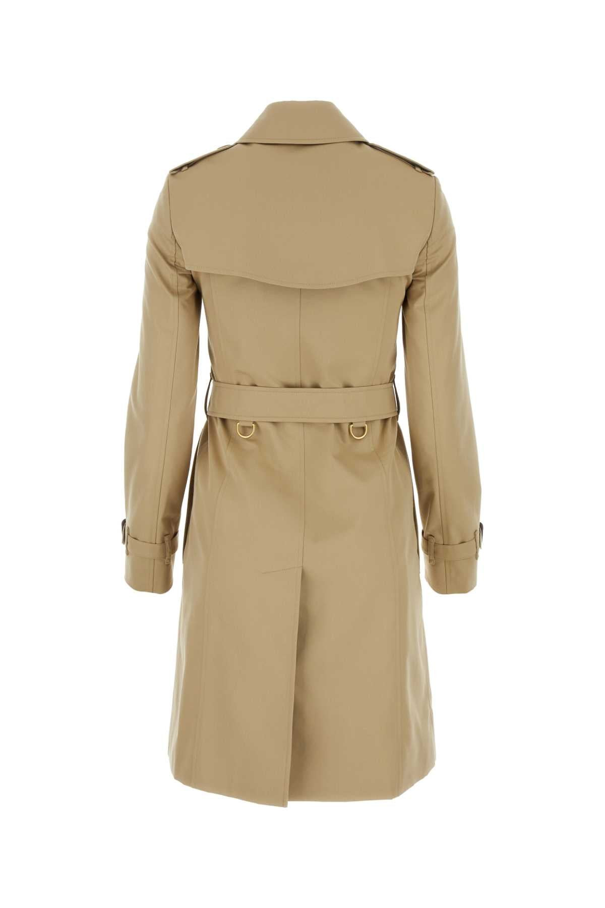 Burberry Women Beige Gabardine Heritage Chelsea Trench Coat - 2