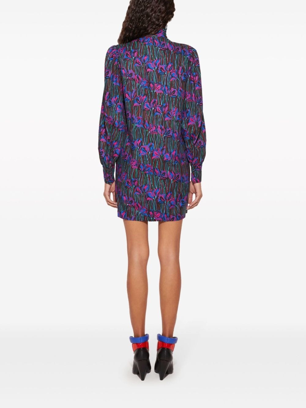 Fiore Di Loto-print minidress - 4