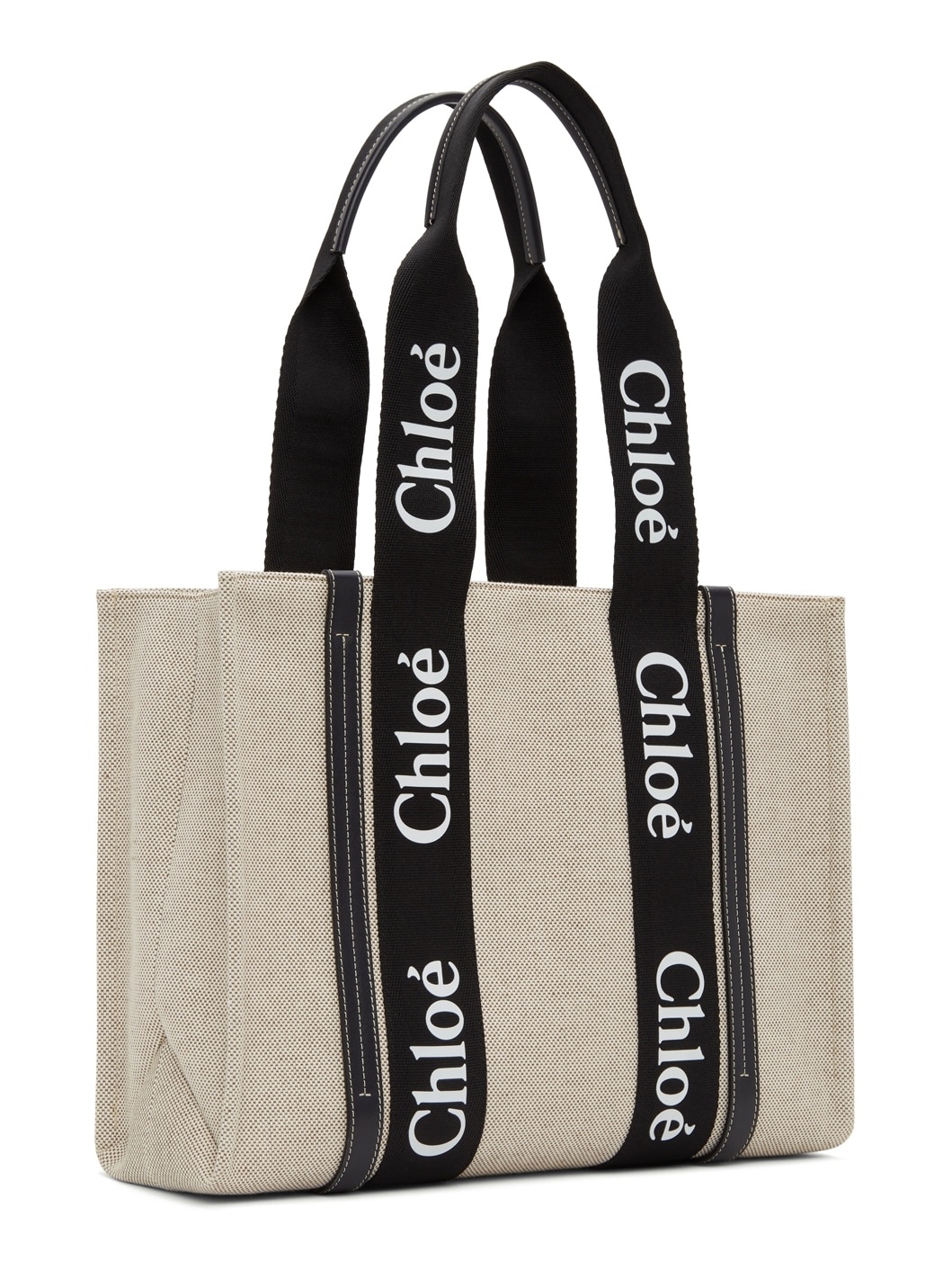 Off-White & Black Medium Woody Tote - 2