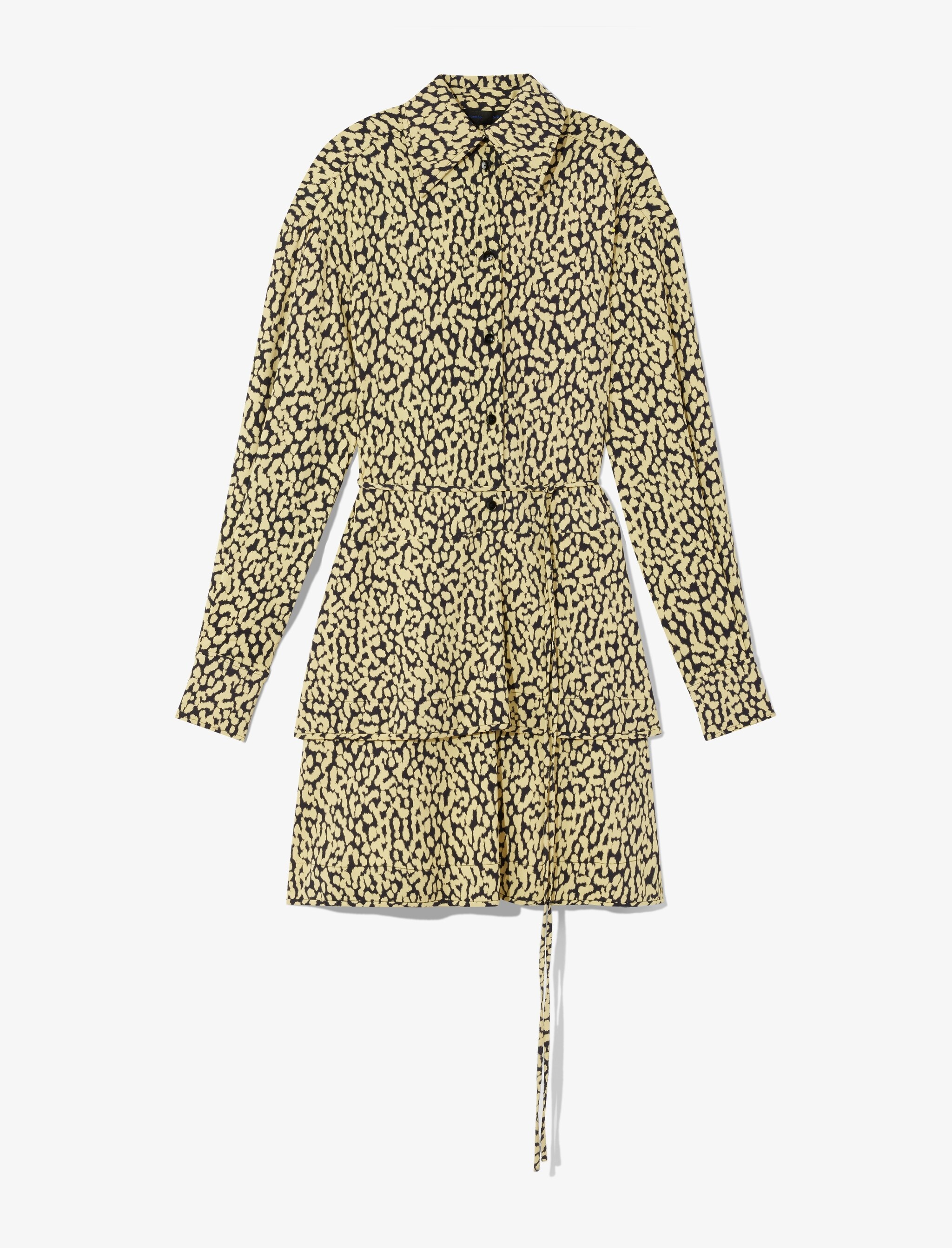 Printed Leopard Shirt Dress - 1