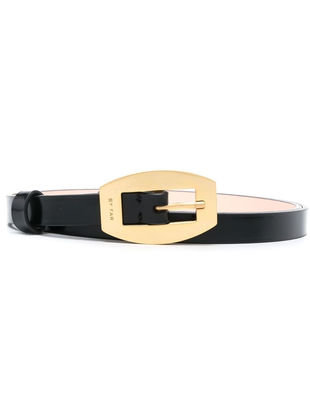 Block semi-patent leather belt - 1