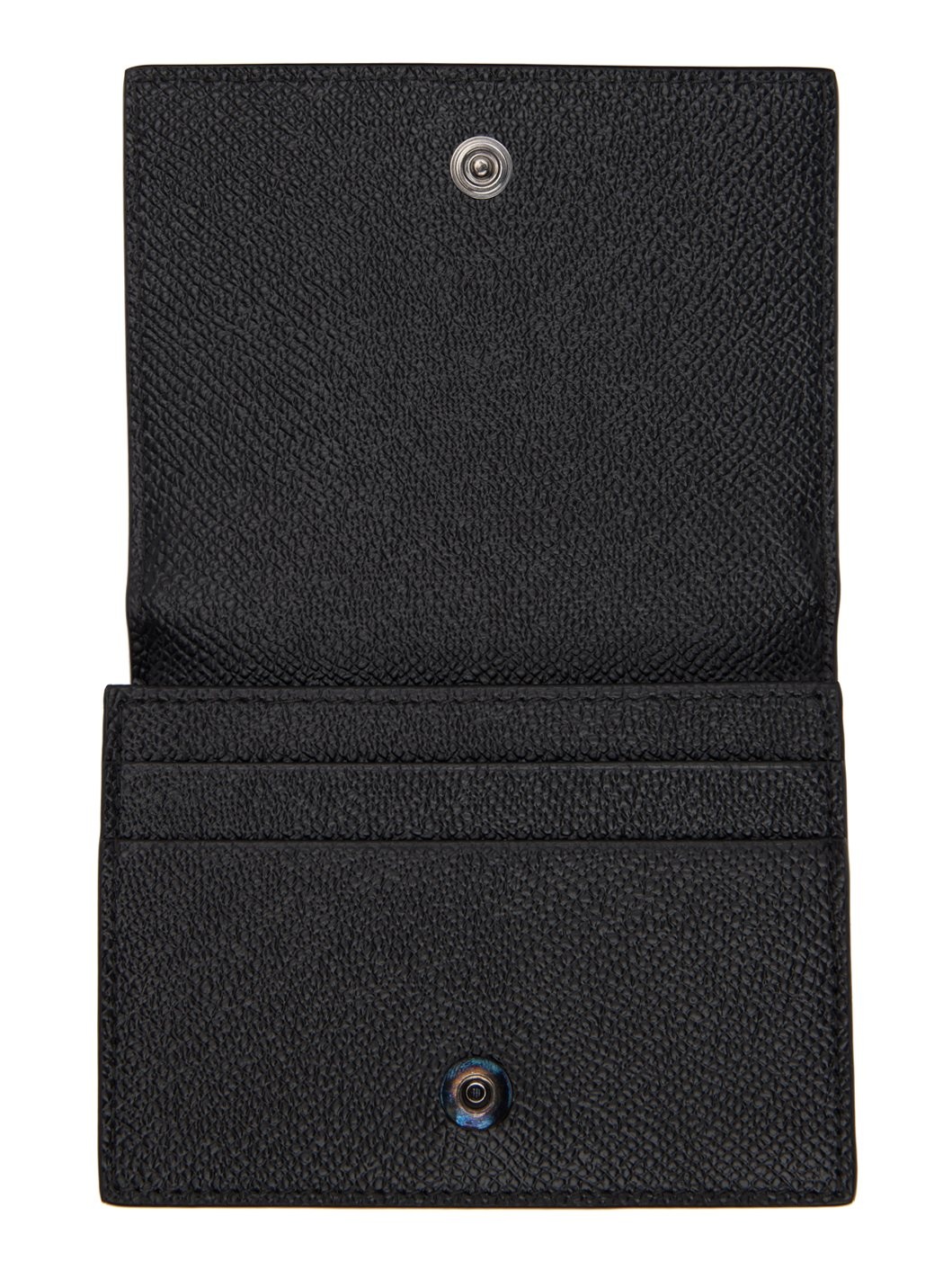 Black Calfskin Branded Plate Card Holder - 3