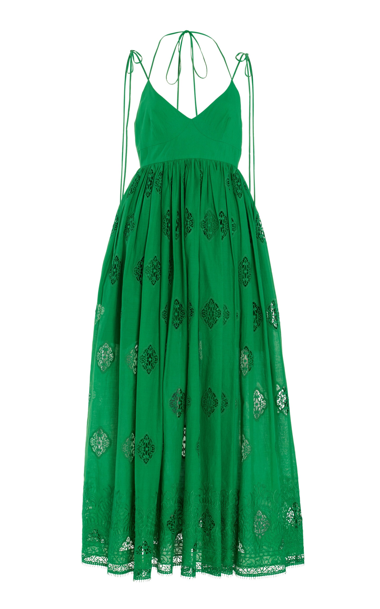 Erdem floral-print cotton minidress - Green