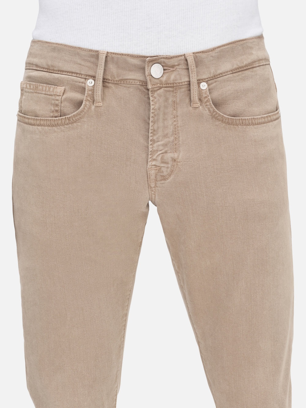 L'Homme Slim Brushed Twill in Stone Beige - 6