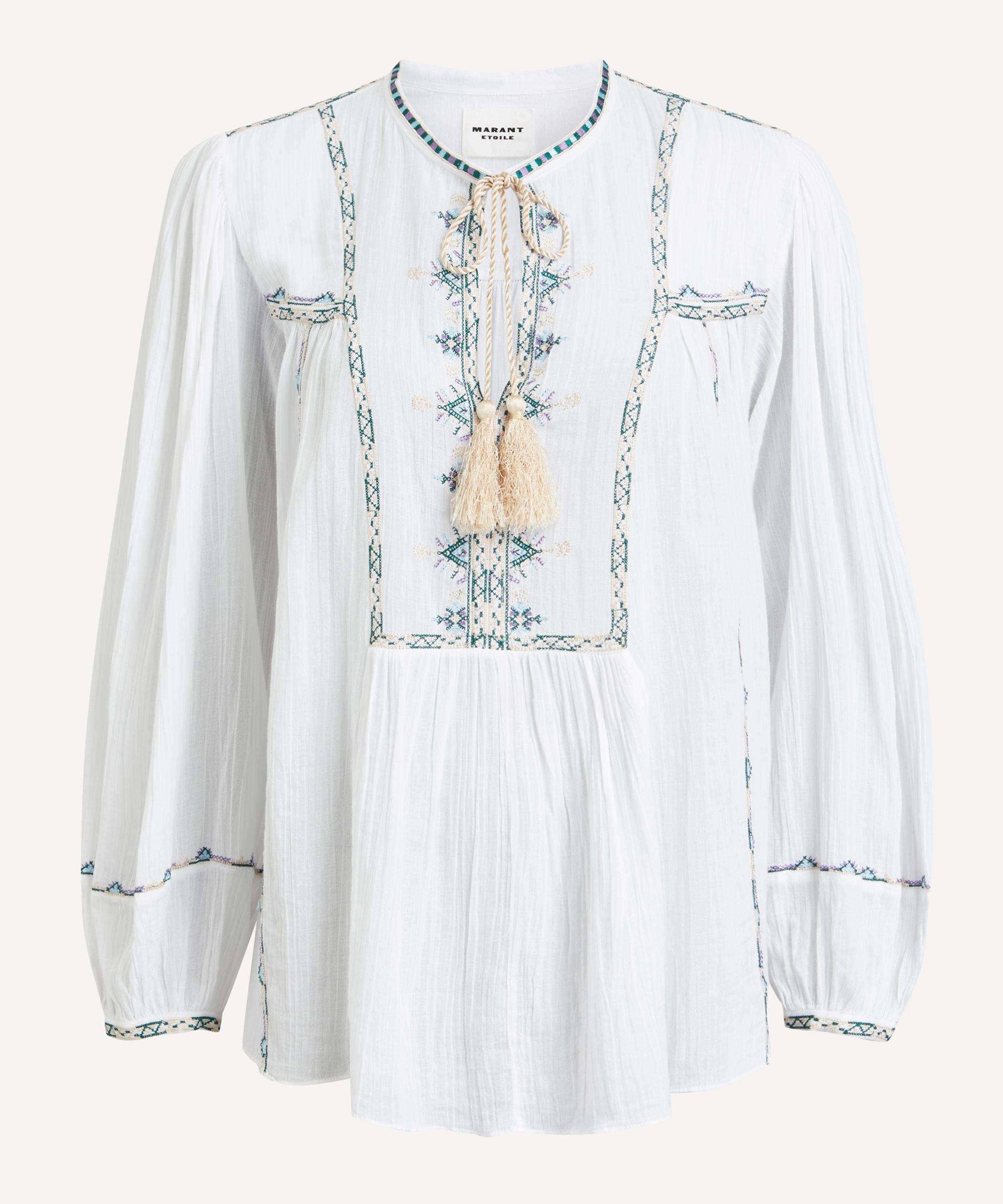 Silekia Embroidered Cotton Voile Blouse - 1