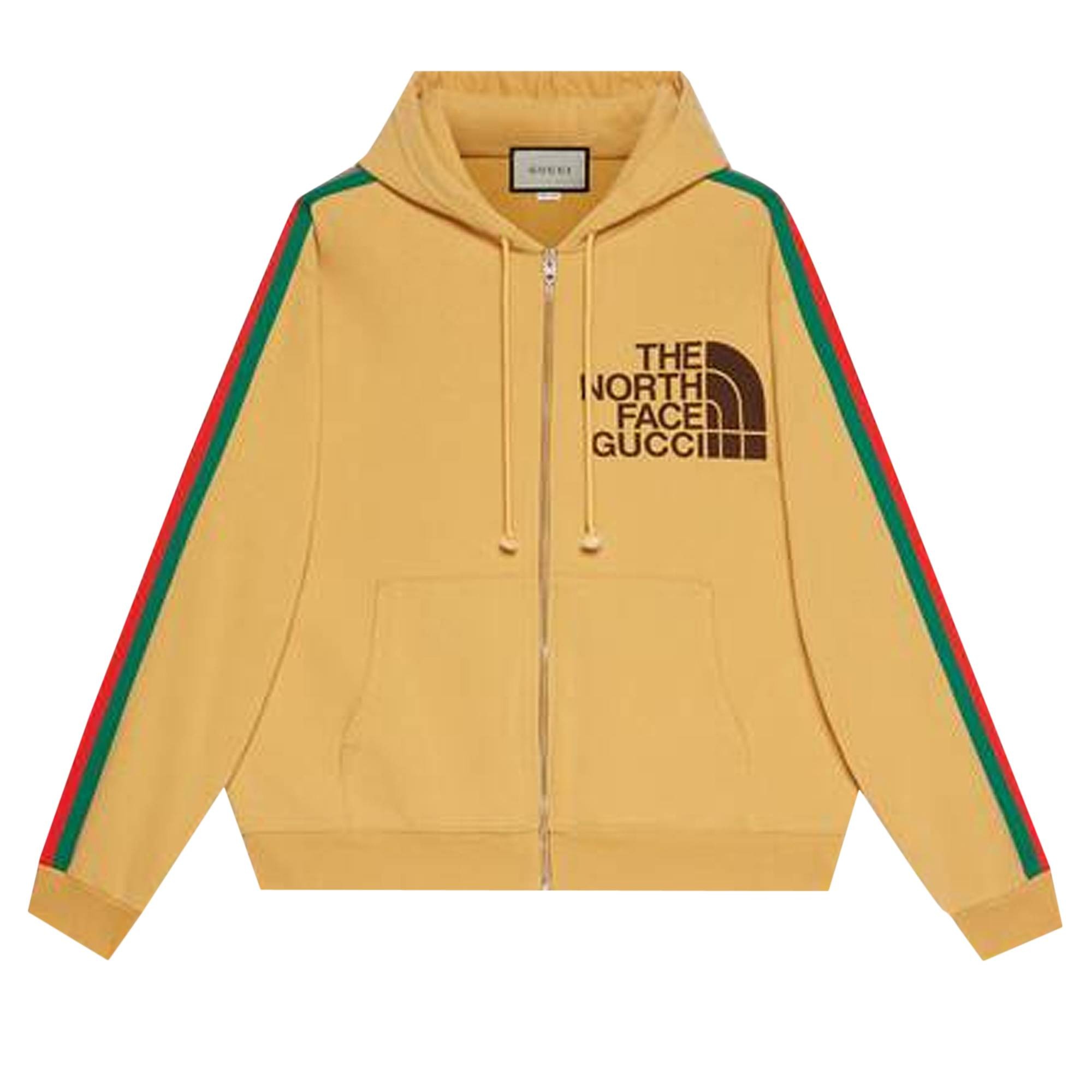 The North Face x Gucci Web Print Cotton Sweatshirt 'Yellow' - 1