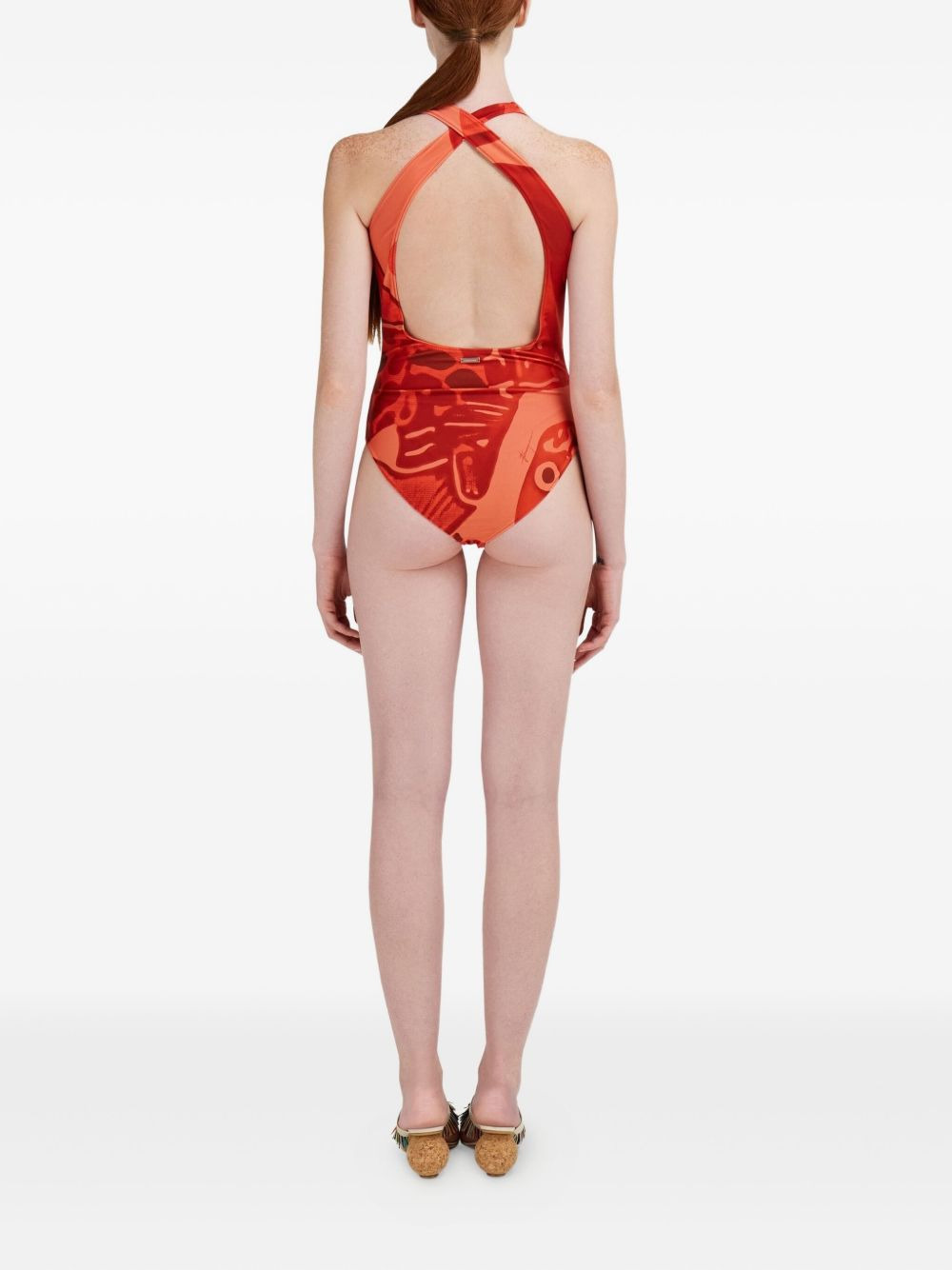 Fish-print swimsuit - 3
