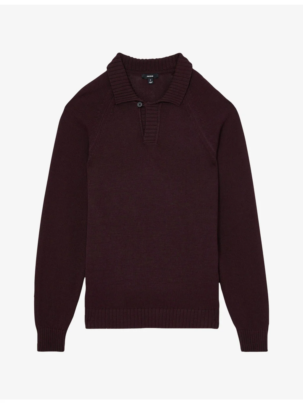 Open-Collar Cotton Polo Jumper - 1
