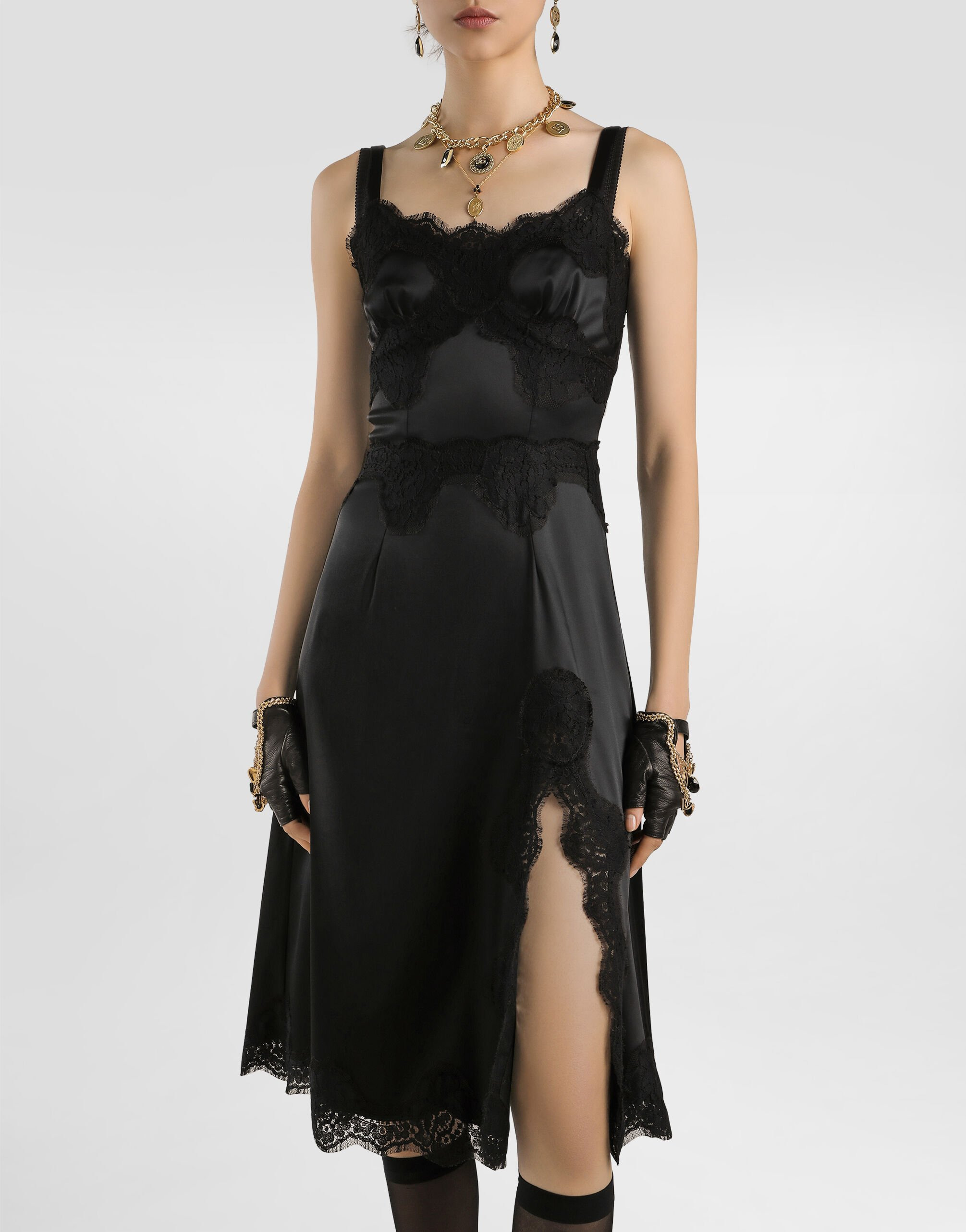 Stretch satin slip dress - 2