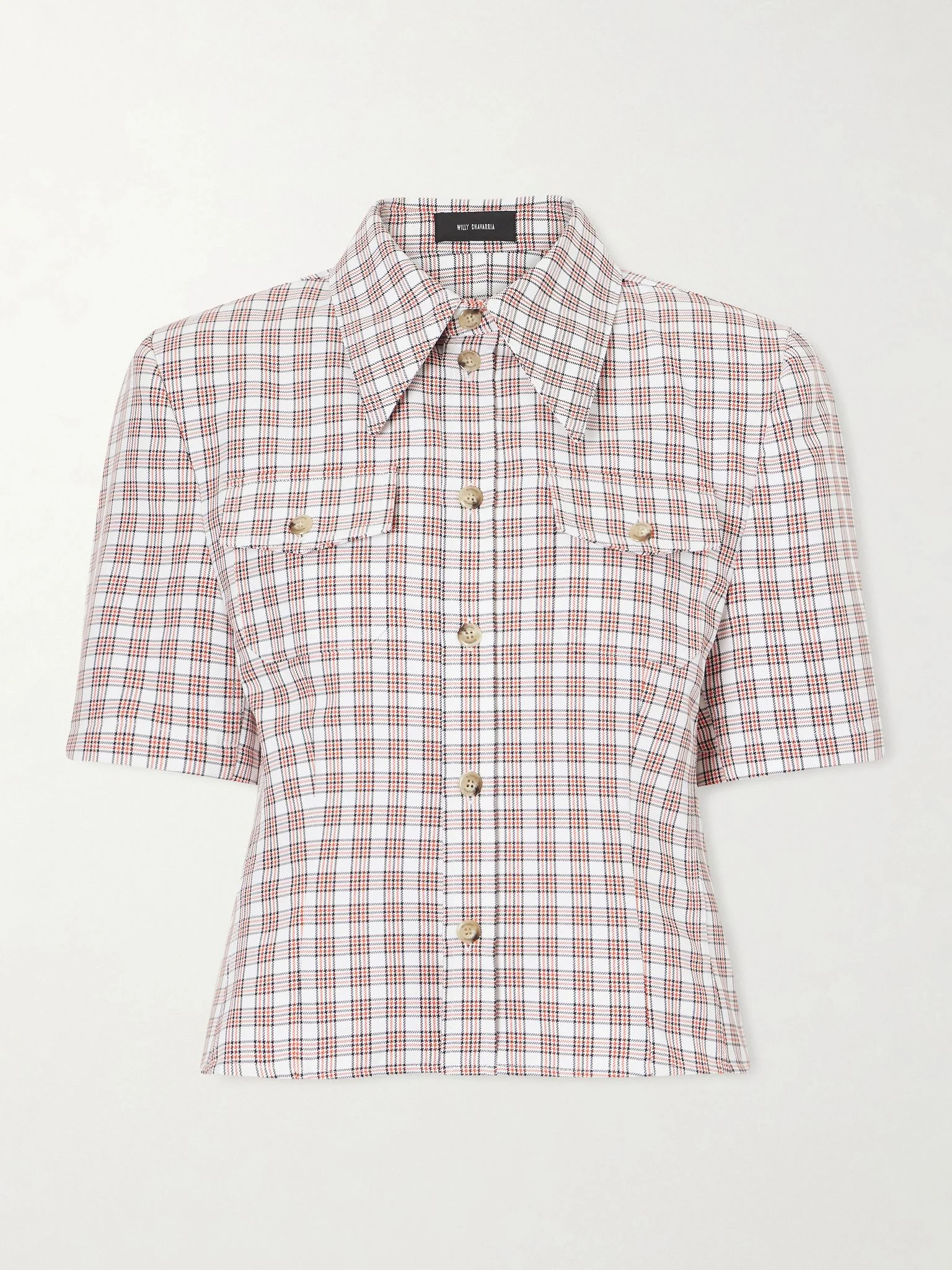 Chavela checked woven shirt Red - 1