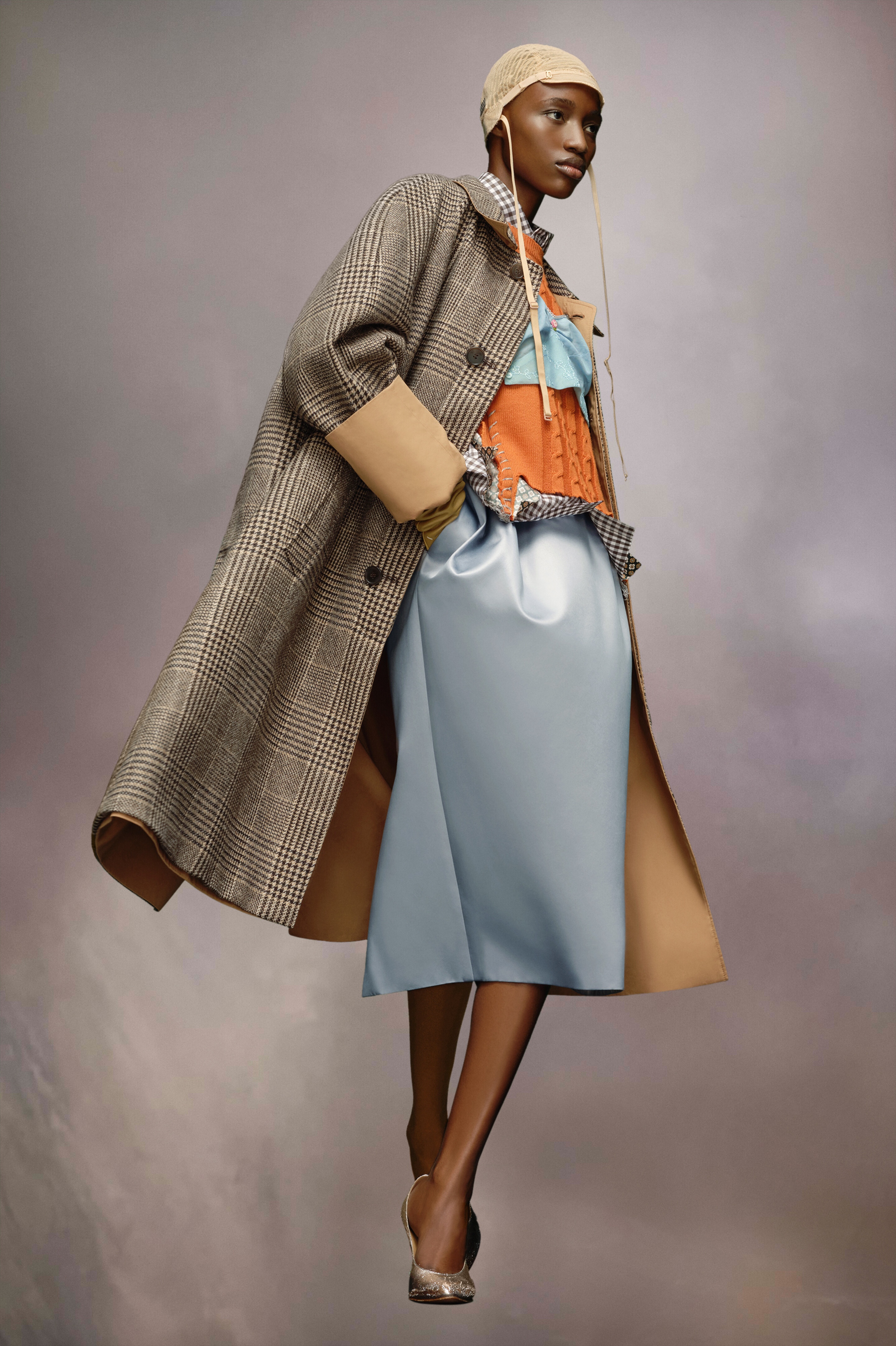 Check wool trench coat - 2