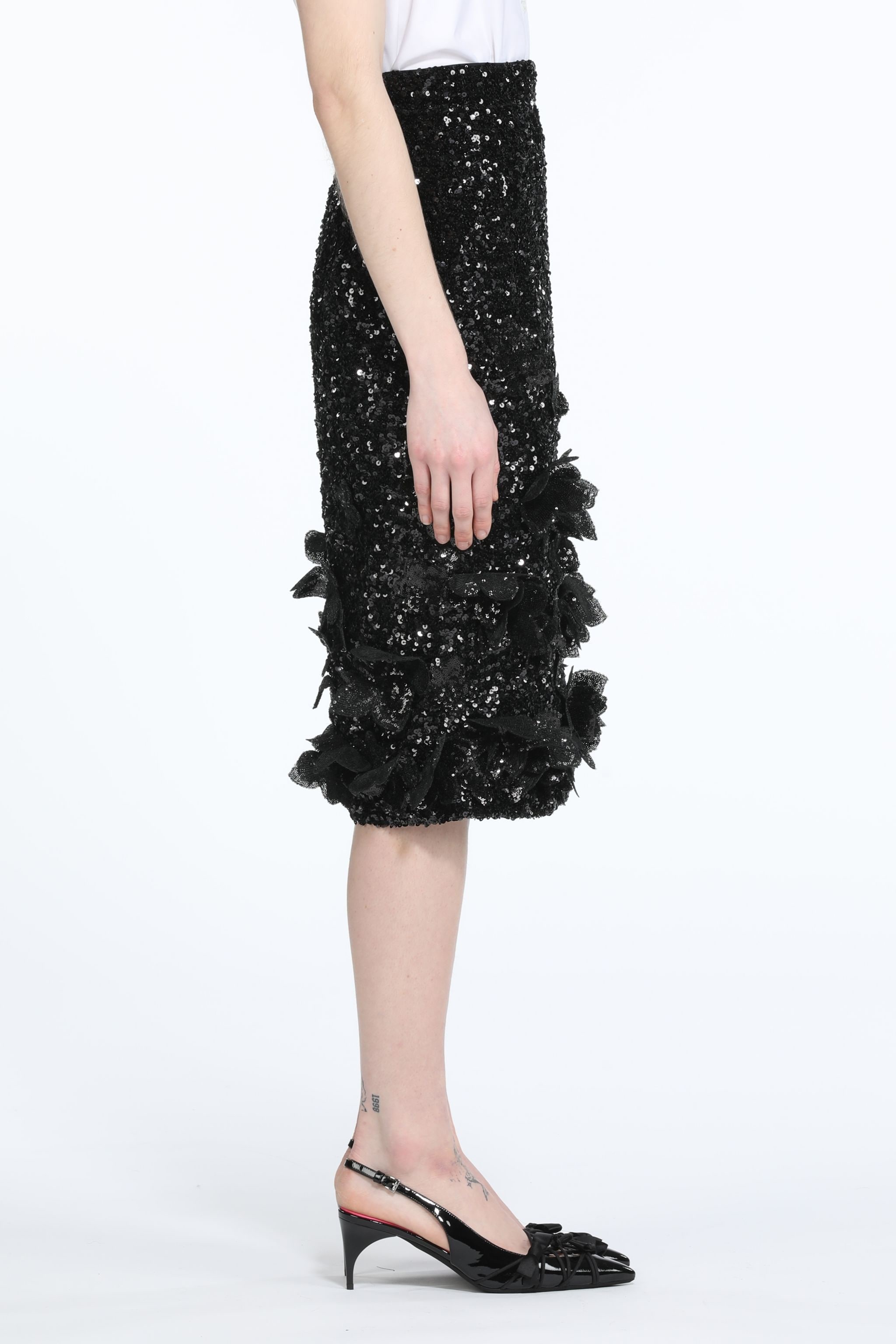 SEQUINNED MIDI SKIRT - 3