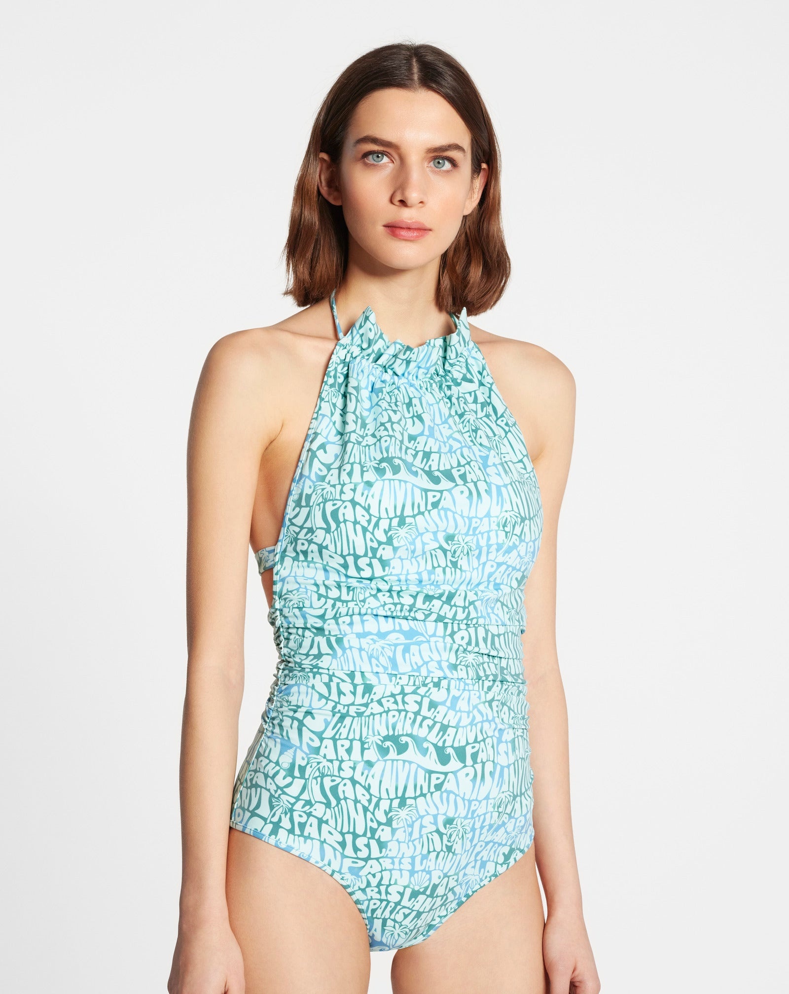 ONE-PIECE SWIMSUIT WITH LANVIN LOGO PRINT - 3