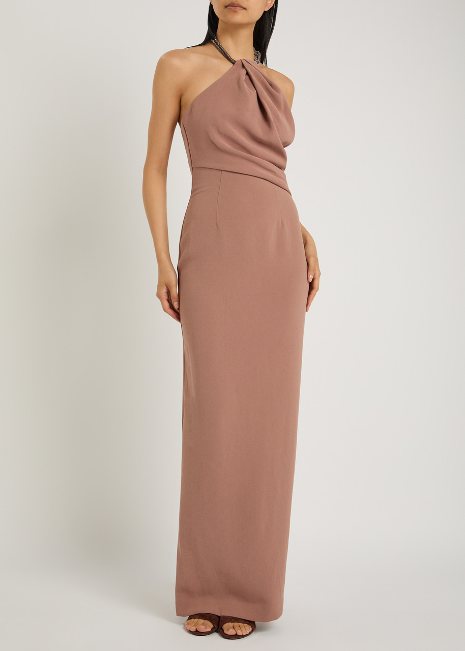 Solace London Riva Draped Crepe Gown - 4