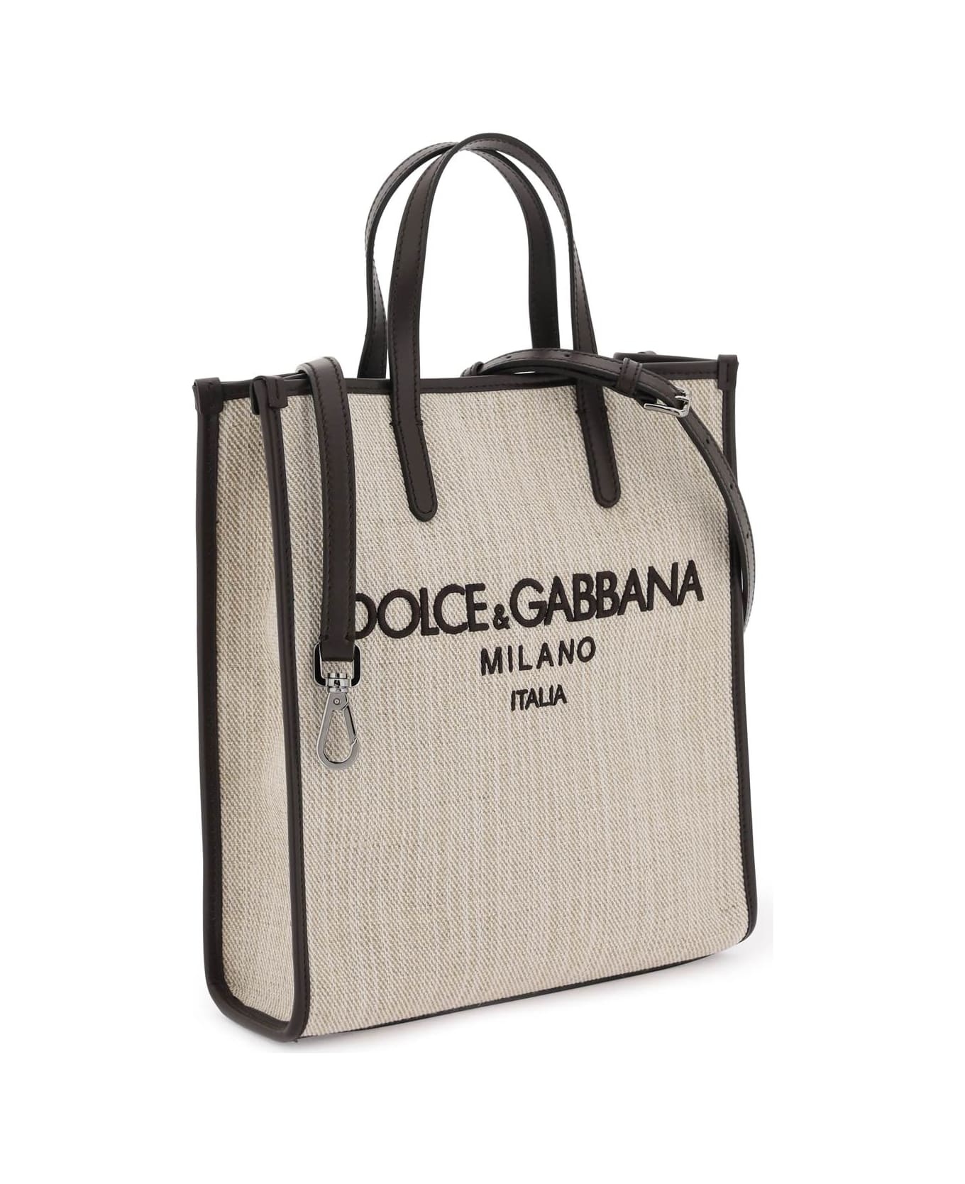 Textured Canvas Tote Bag - 3