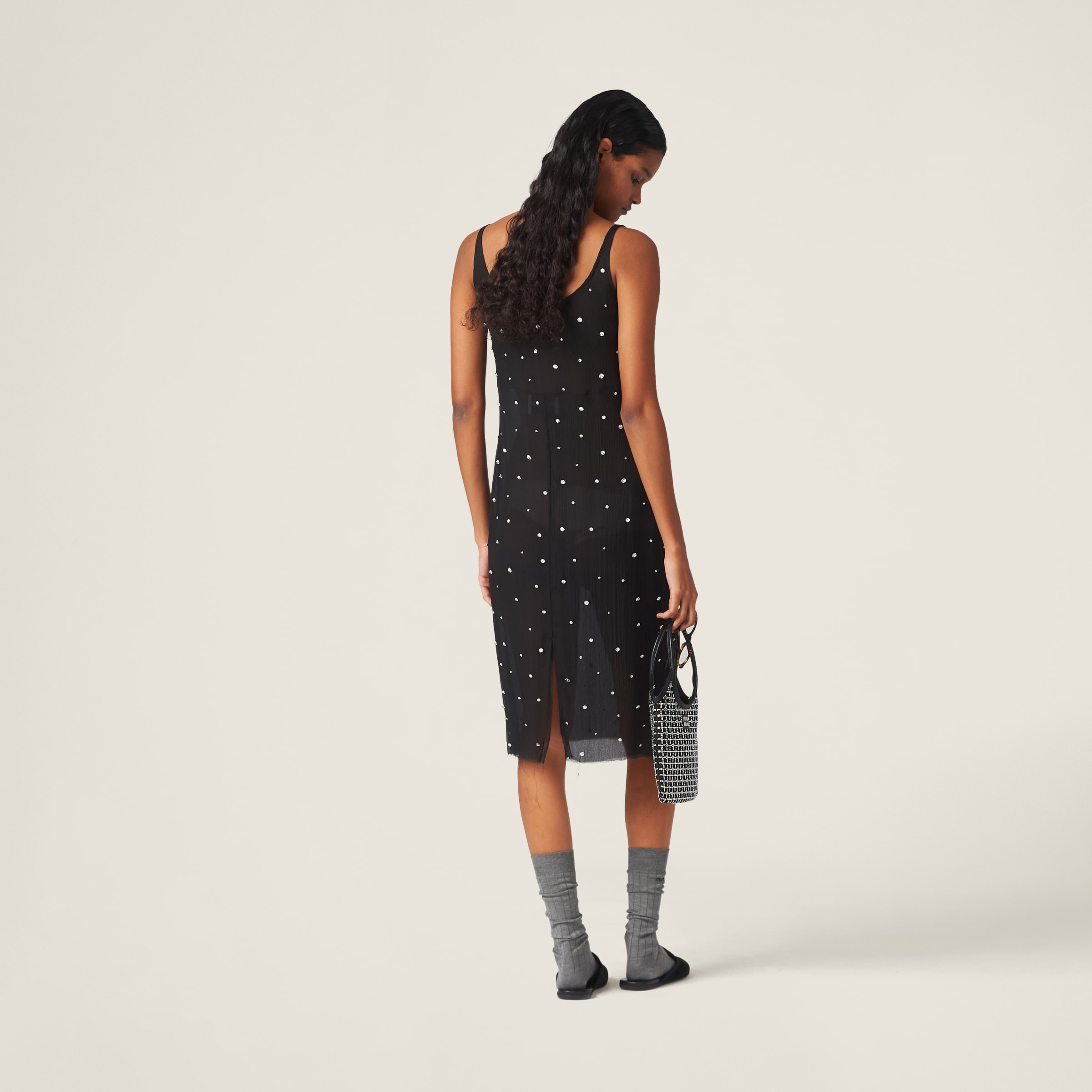 Embroidered chiffon dress - 3
