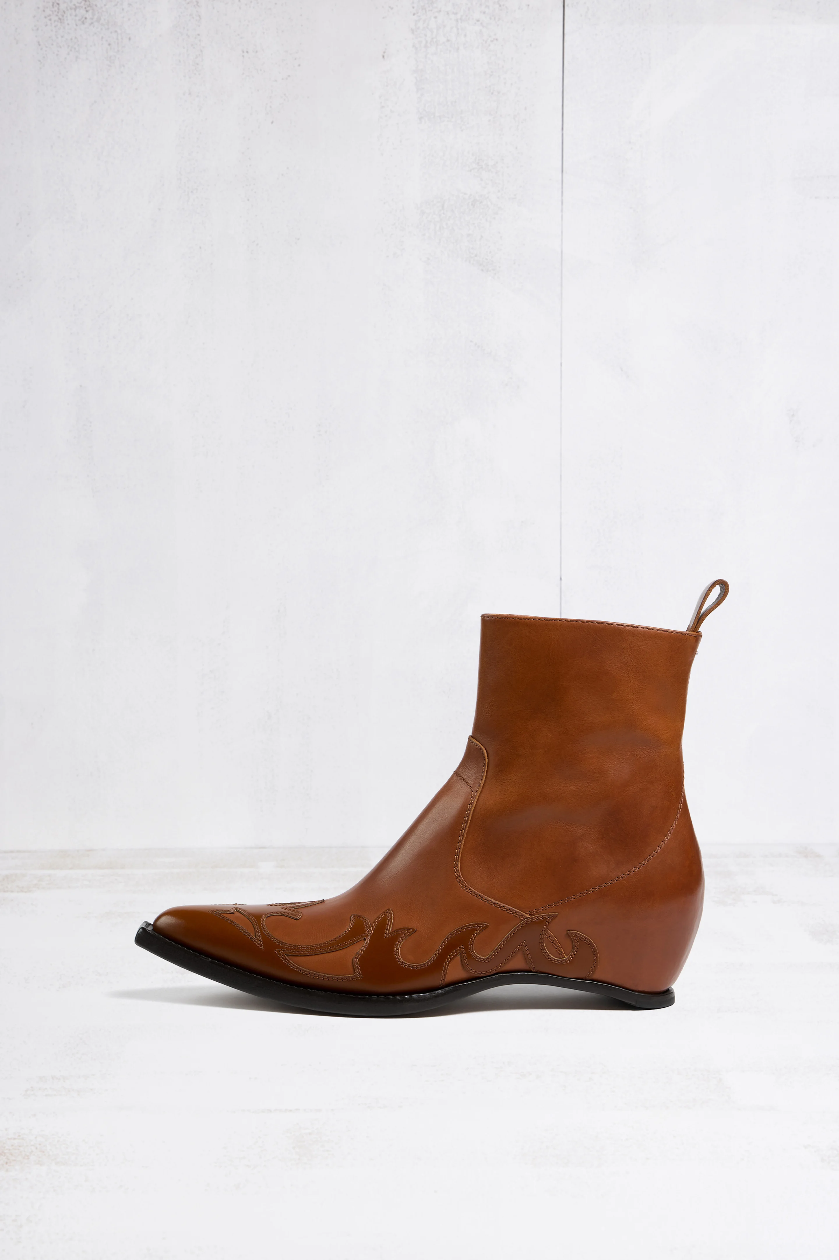 Heel-less Western Ankle Boots Flames - 1