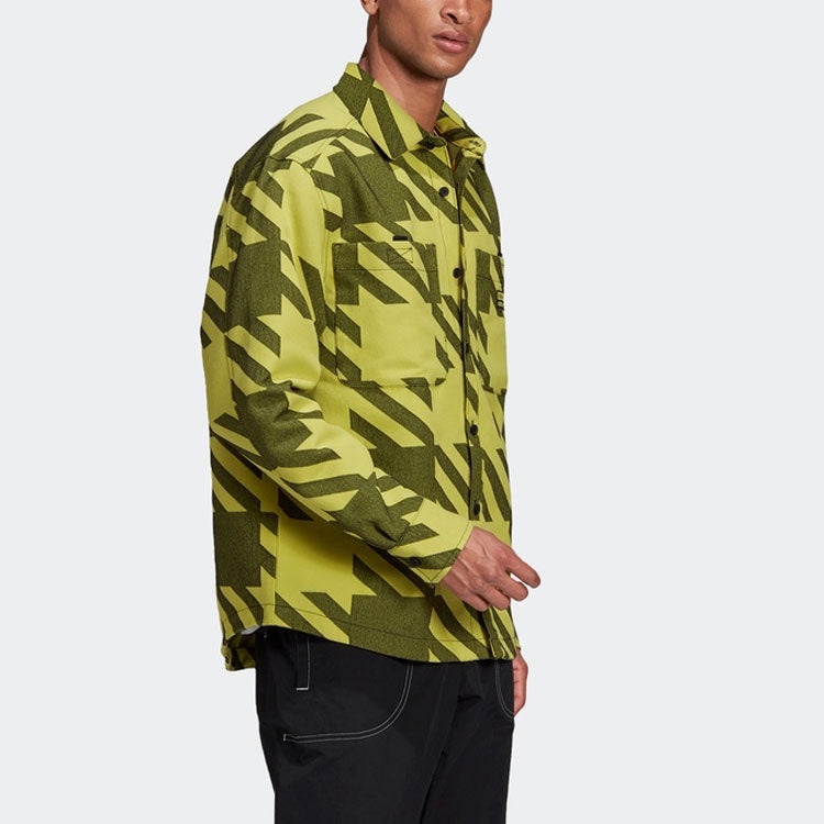 adidas originals Fashion Shirt Contrasting Colors Collar Sports Long Sleeves Green GD9343 - 4