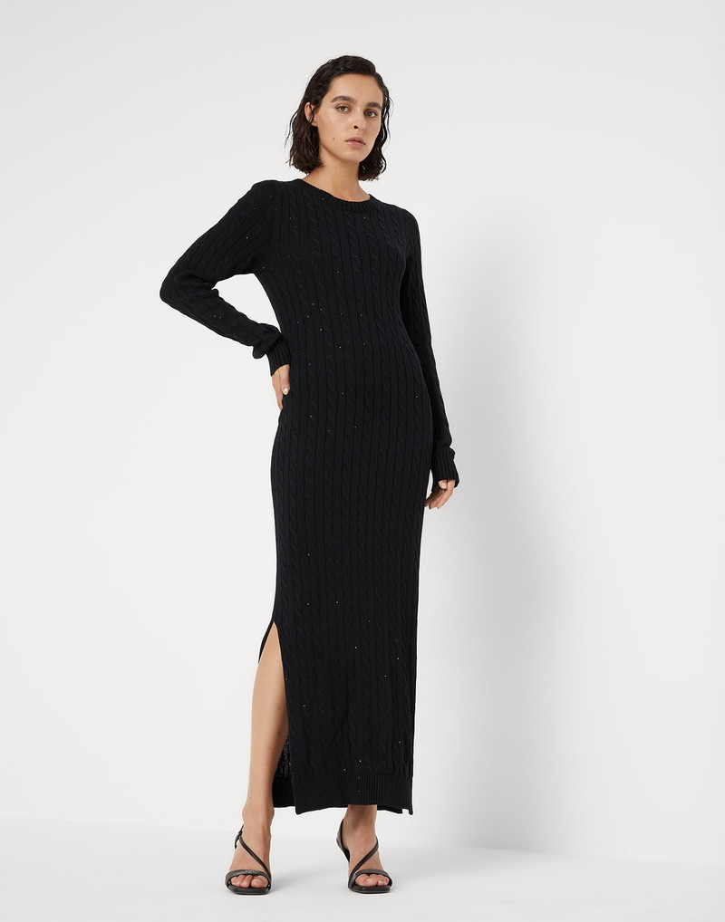 Cotton dazzling cables knit dress 1