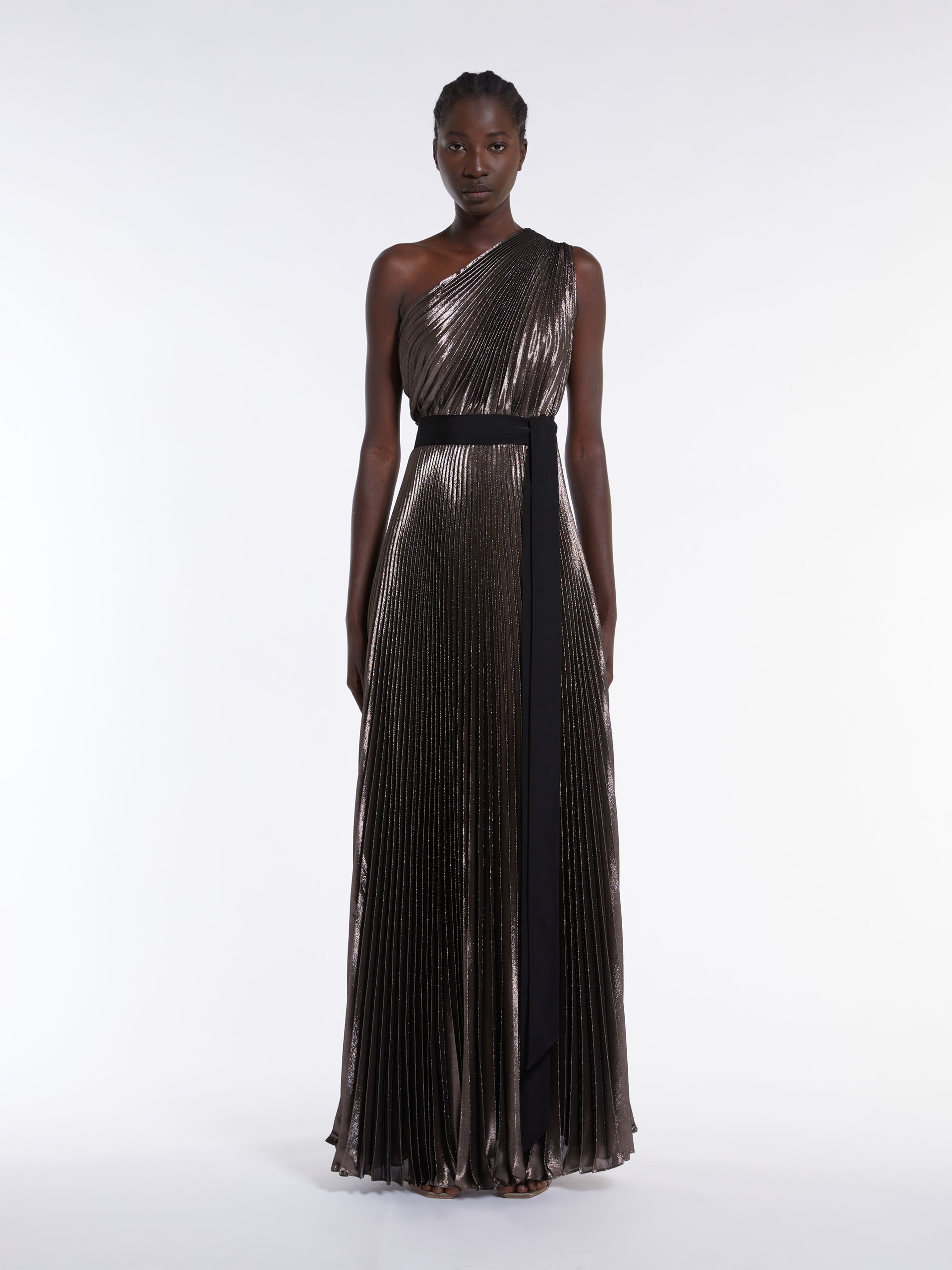 FRANZ One-shoulder dress in lamé silk - 3