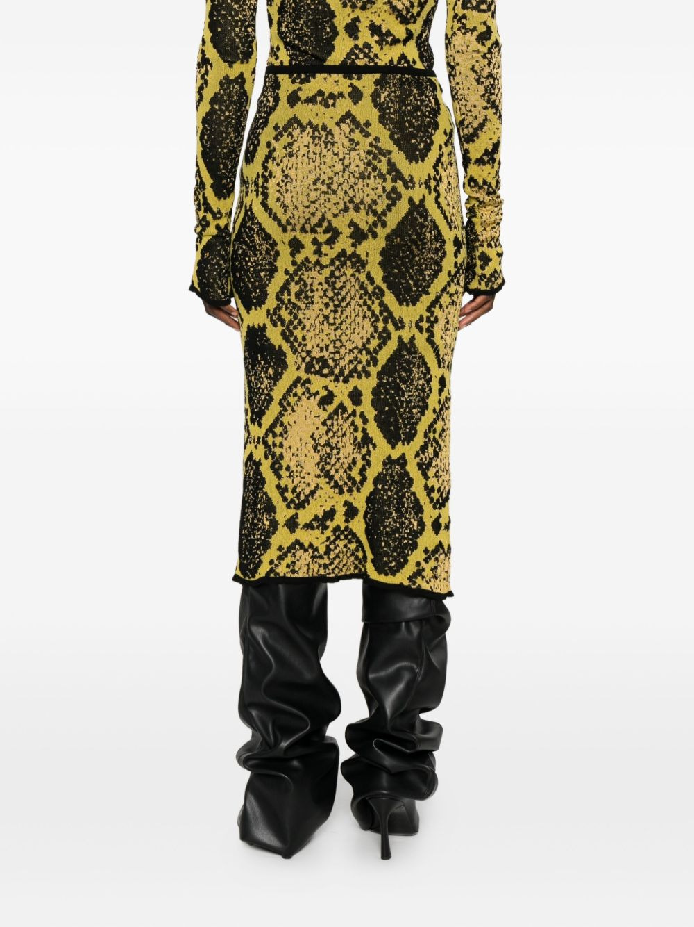 snakeskin-print midi skirt - 4