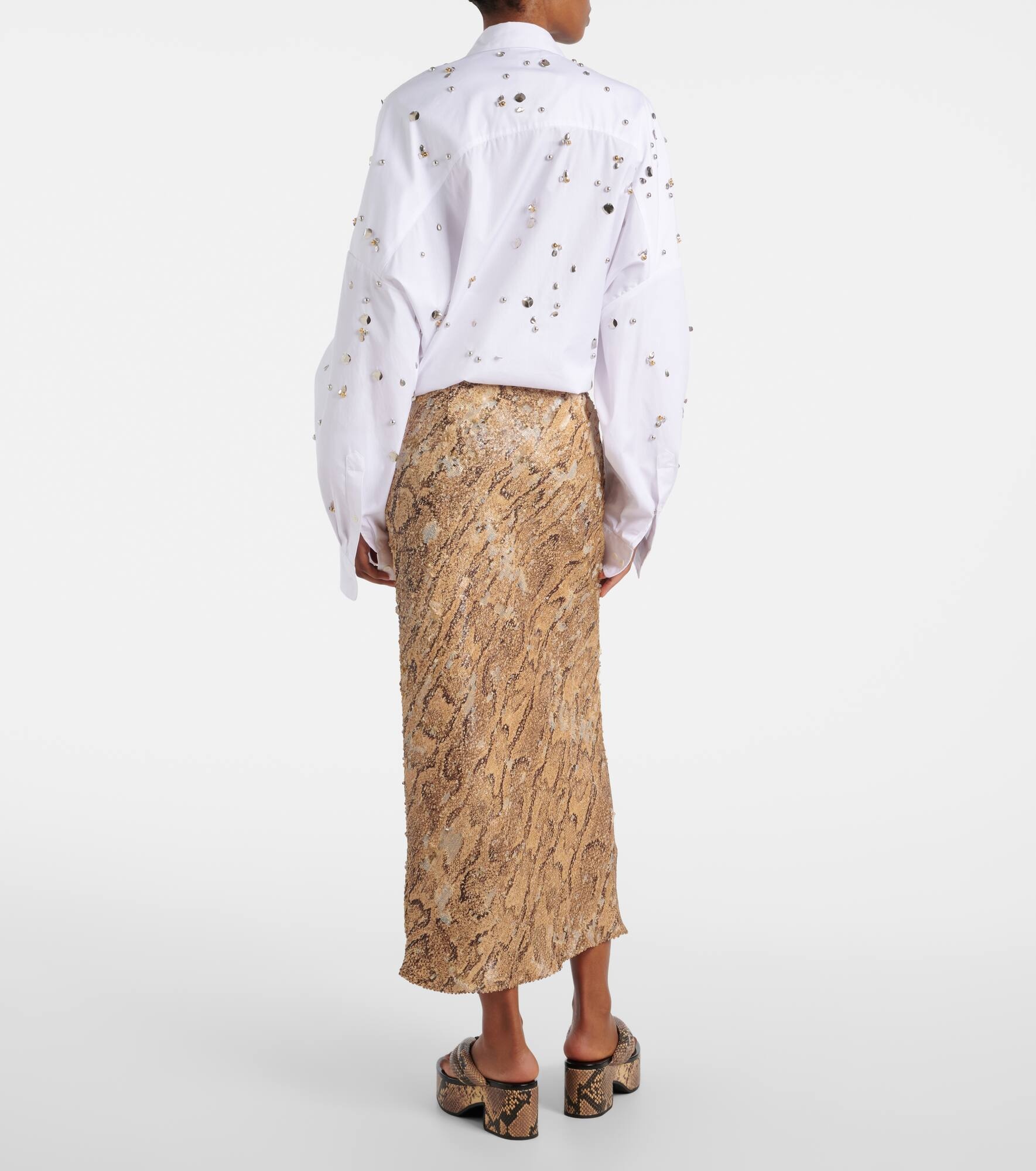 Sequined snake-effect pencil skirt - 3