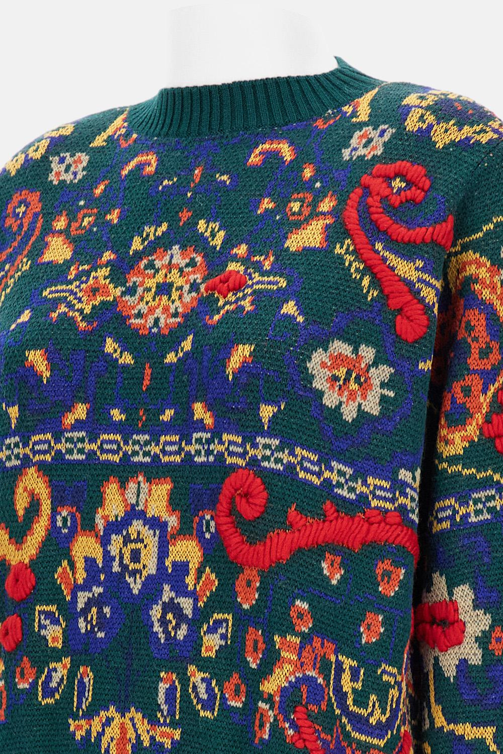 JACQUARD FLORAL PULLOVER - 3