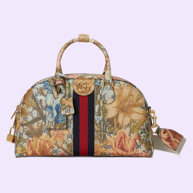 Ophidia Flora print medium duffle bag 1