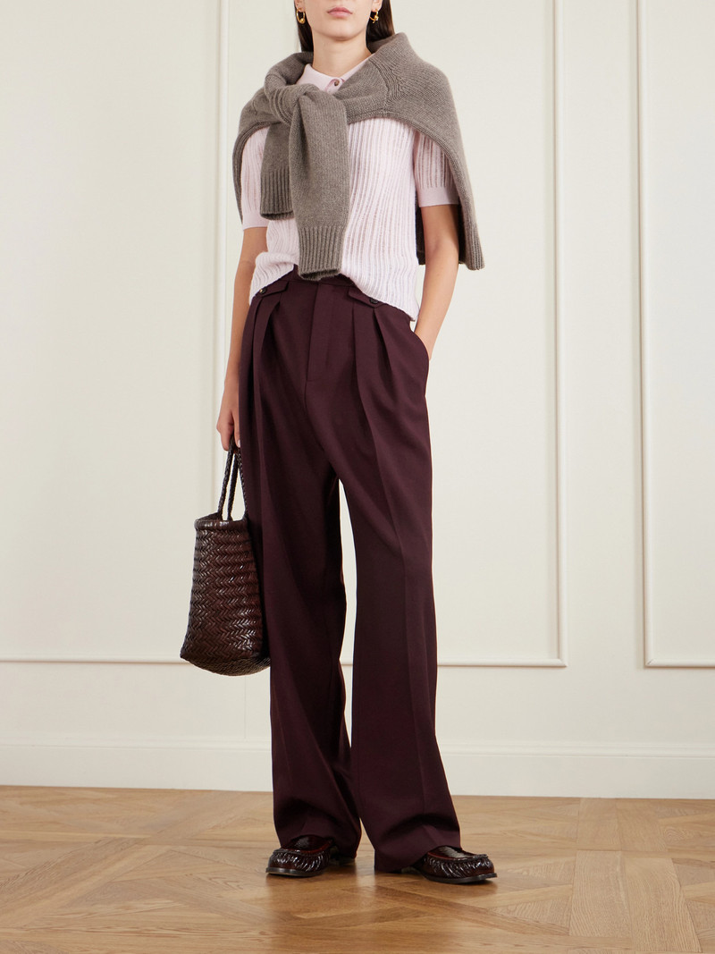 Allude Ribbed-knit Cashmere Polo Shirt outlook