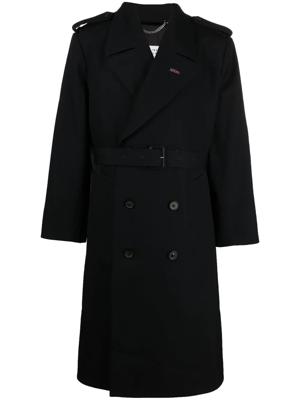 double-breasted belted trench coat - 1