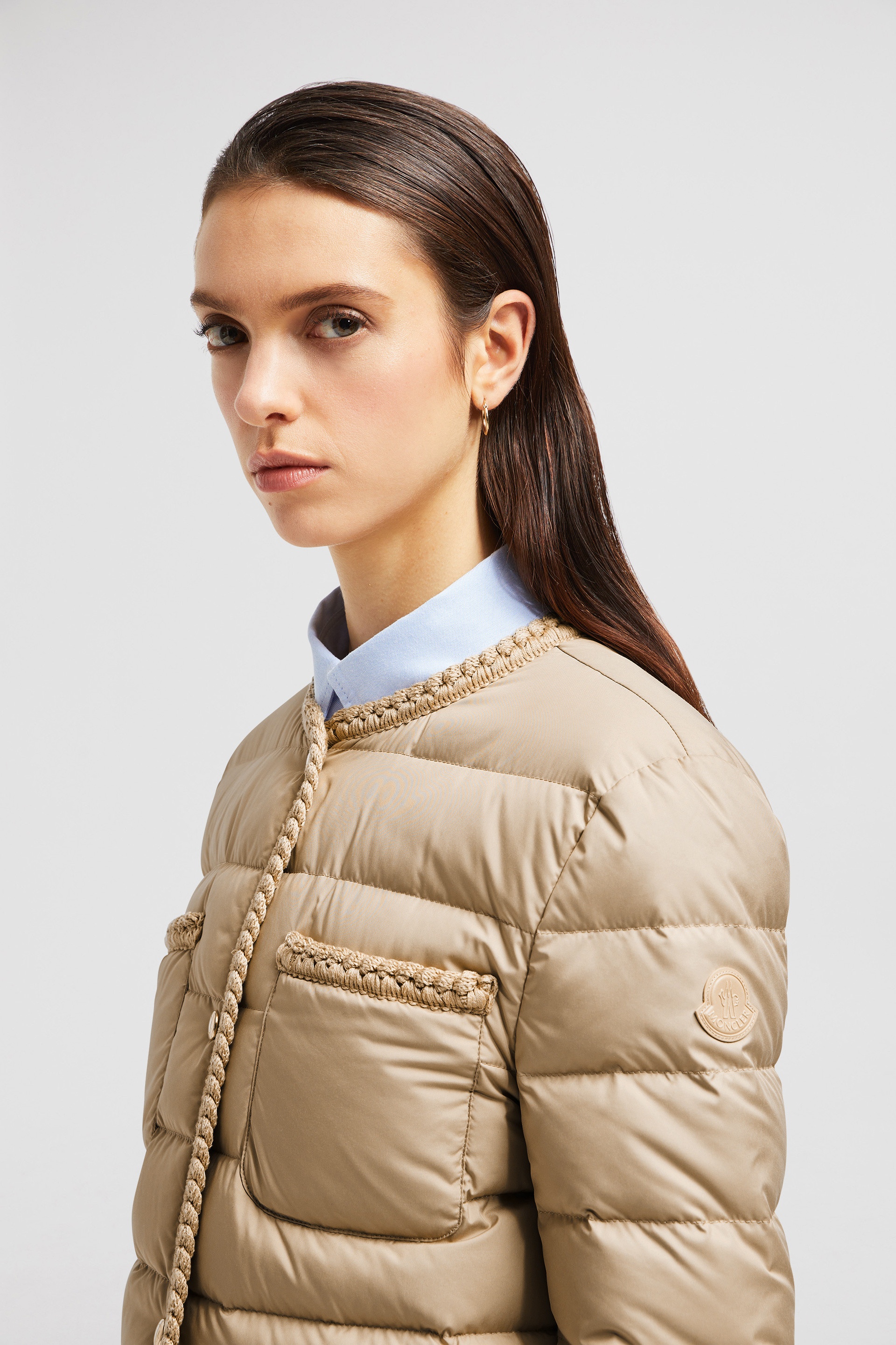 【MONCLER】直営/正規店 Gencay Braided Trim Short Down Jacket Moncler Gencay Braided Down Jacket - Bergdorf Goodman