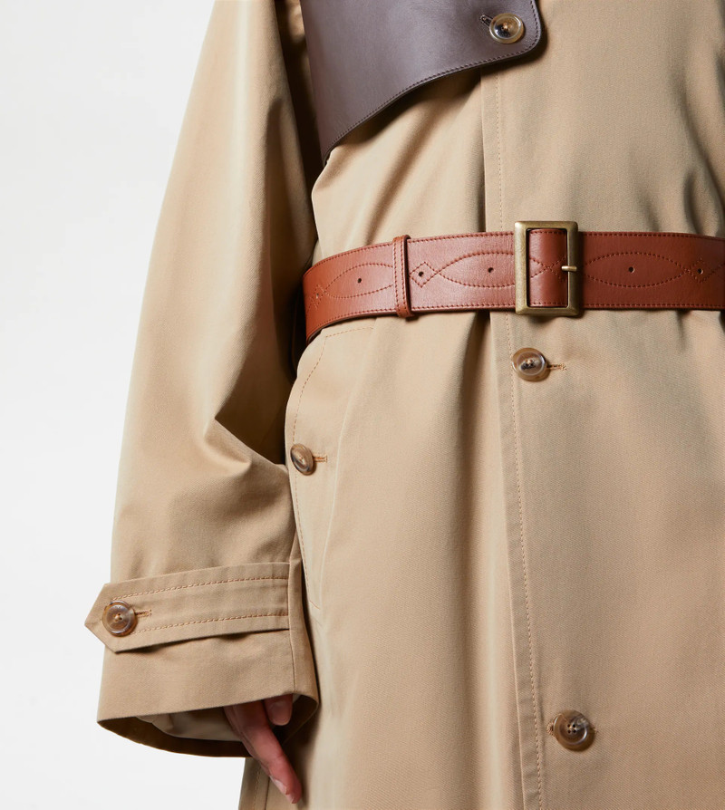TRENCH COAT WITH LEATHER INSERTS - BEIGE 10