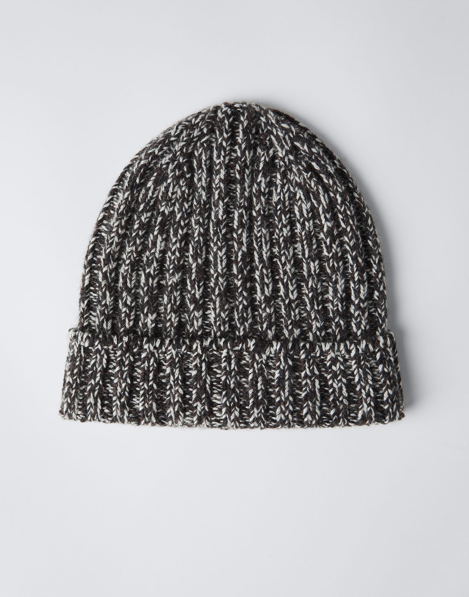Ribbed cashmere chiné beanie - 1